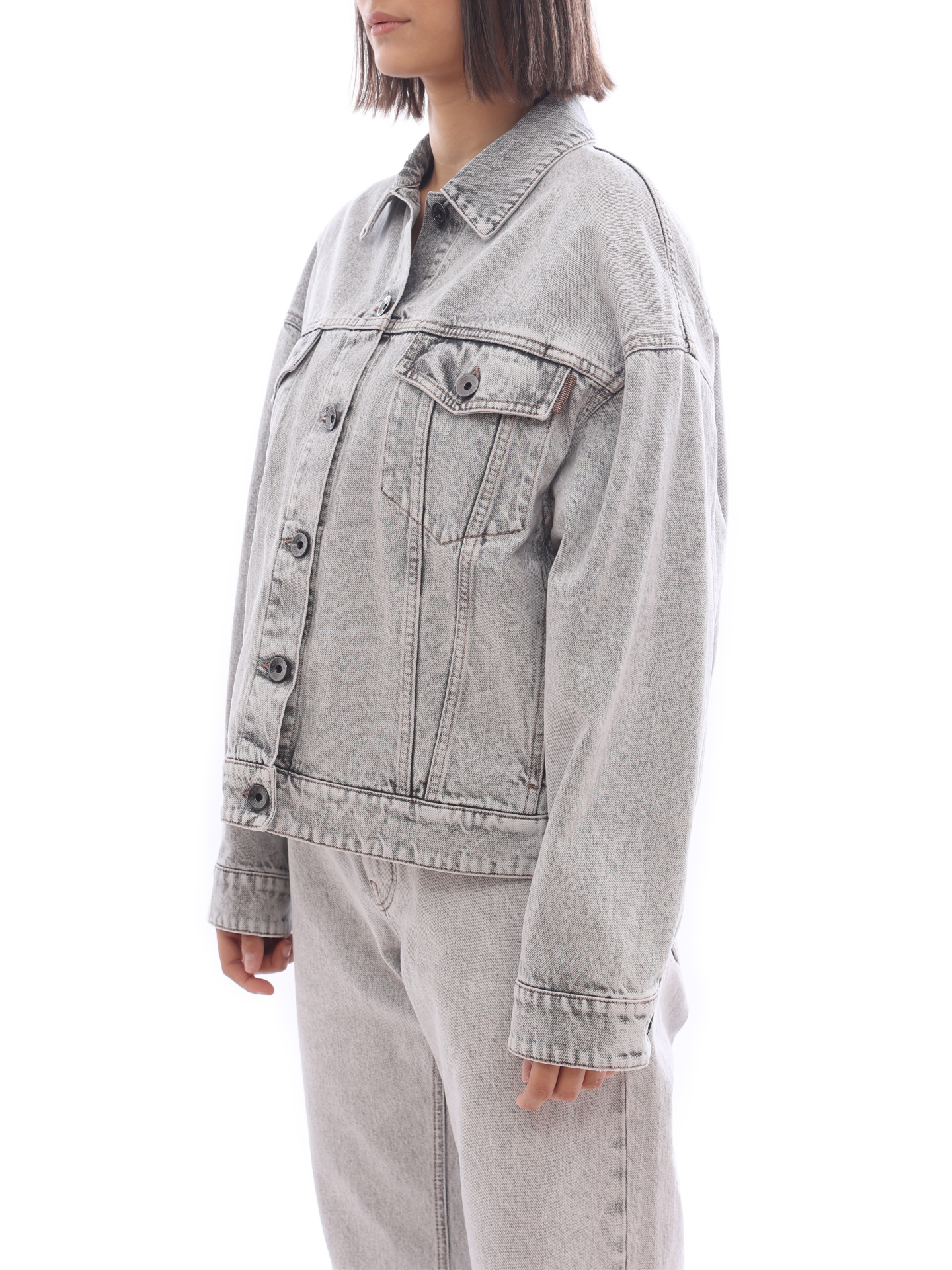 Куртка Brunello Cucinelli MA0952984 C7819 серая женская джинсовая — купить в интернет-магазине Verdistore