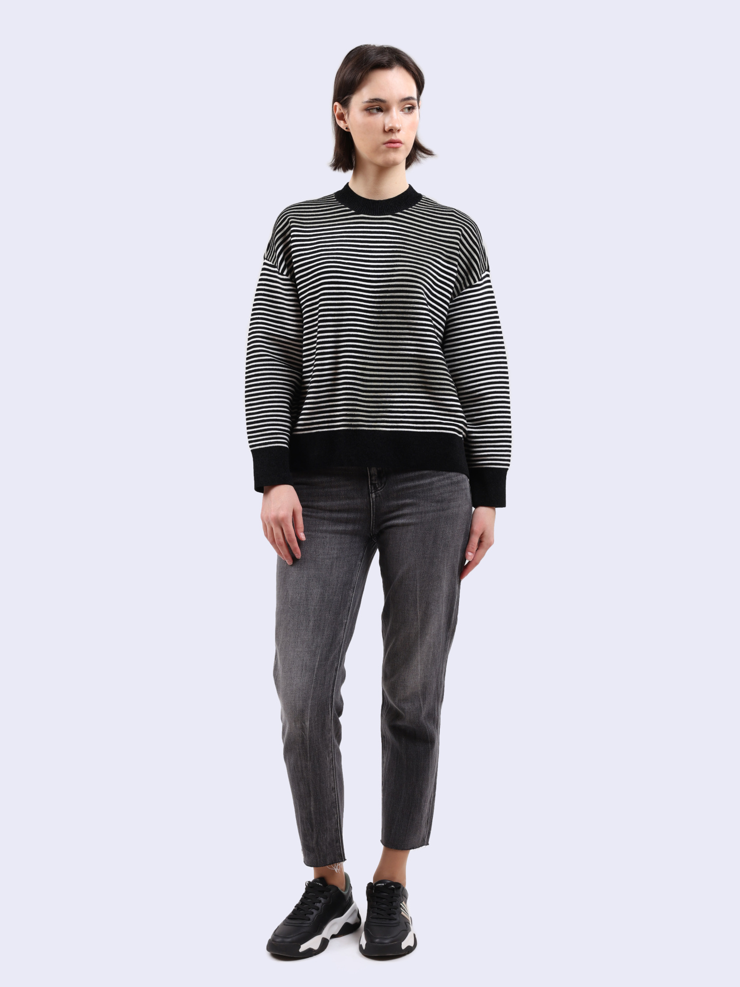 Свитшот Armani Exchange 6DYM1N YM1TZ 21DC полосатый женский — купить в интернет-магазине Verdistore