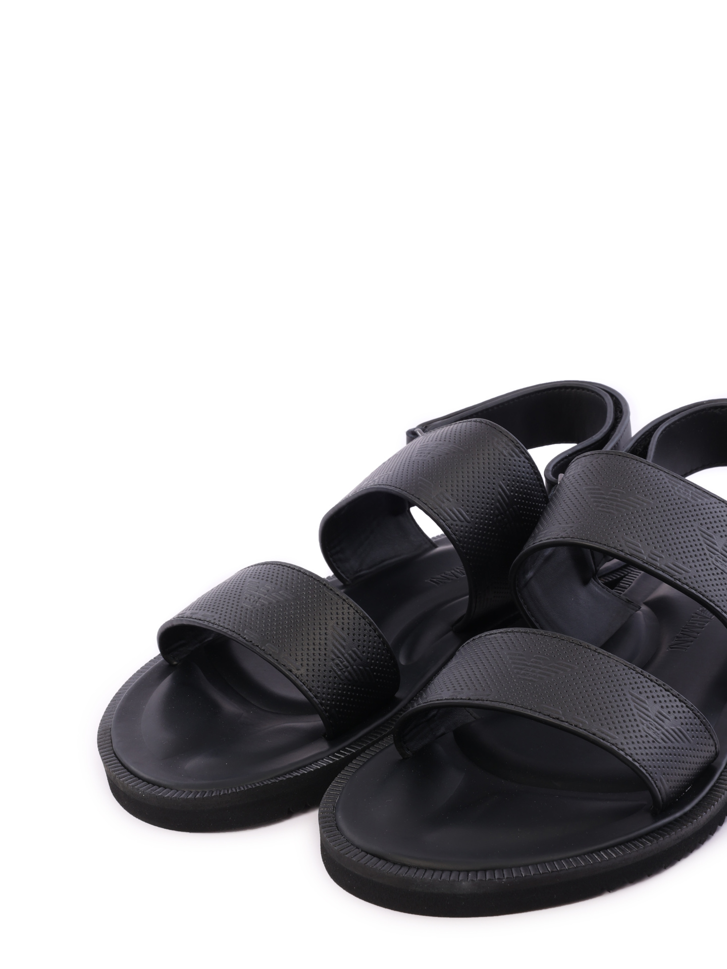 Сандали черные кожаные с двумя широкими ремешками — купить в интернет-магазине Verdistore