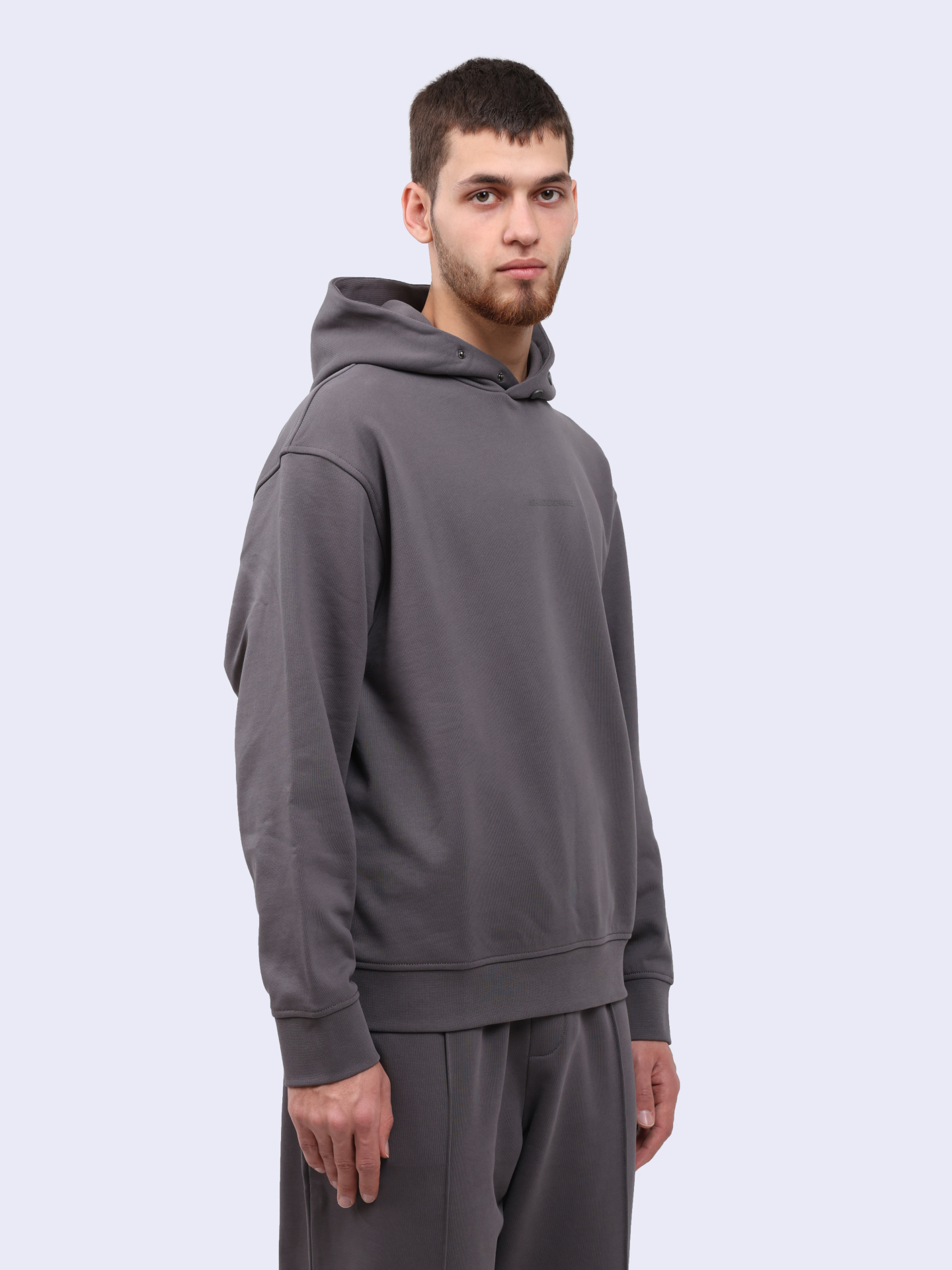 Худи Armani Exchange 6DZMLJ ZJ4XZ 19AA серое мужское из хлопка — купить в интернет-магазине Verdistore