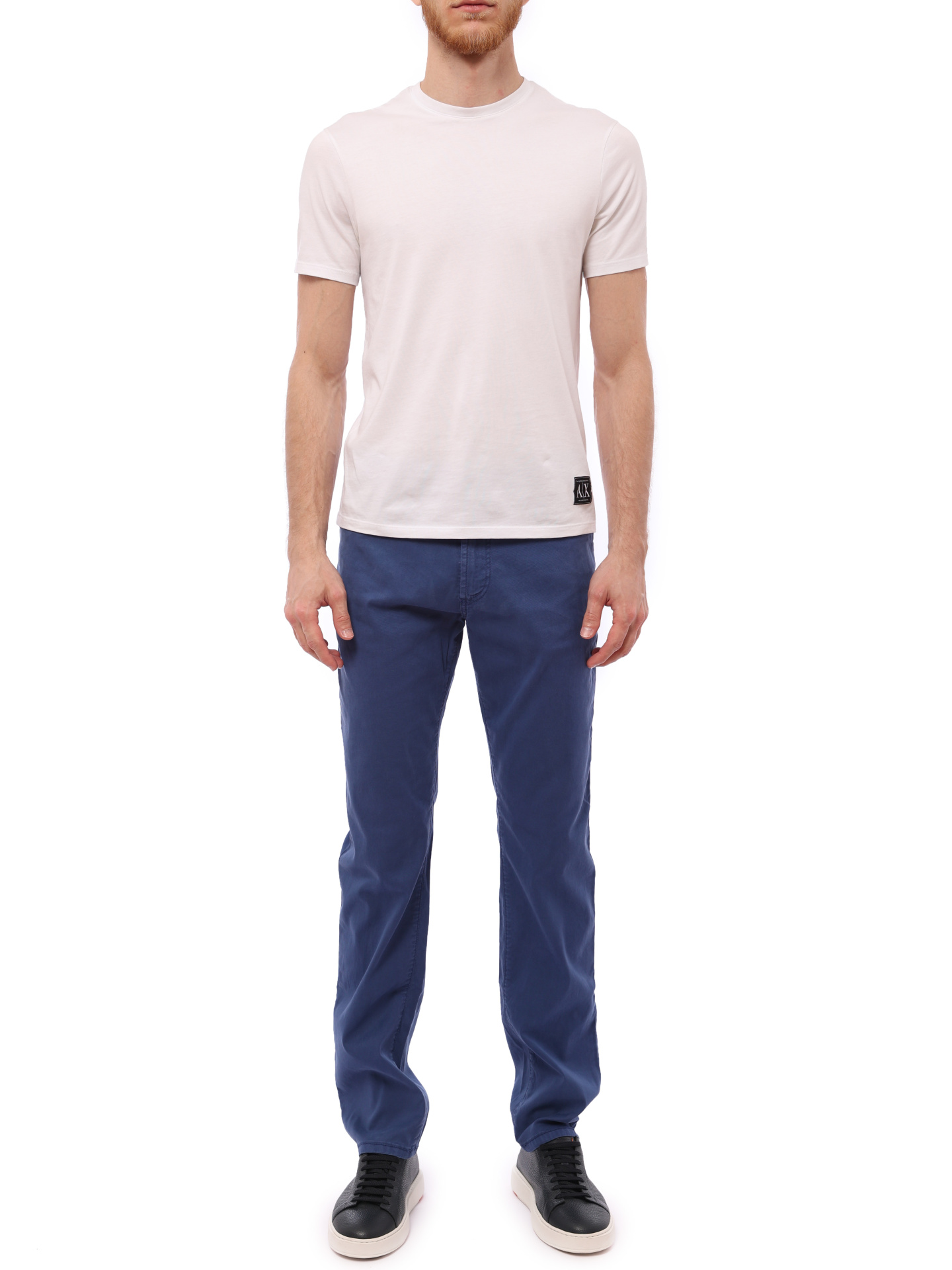 Брюки голубые из тонкой ткани зауженные  — купить в интернет-магазине Verdistore