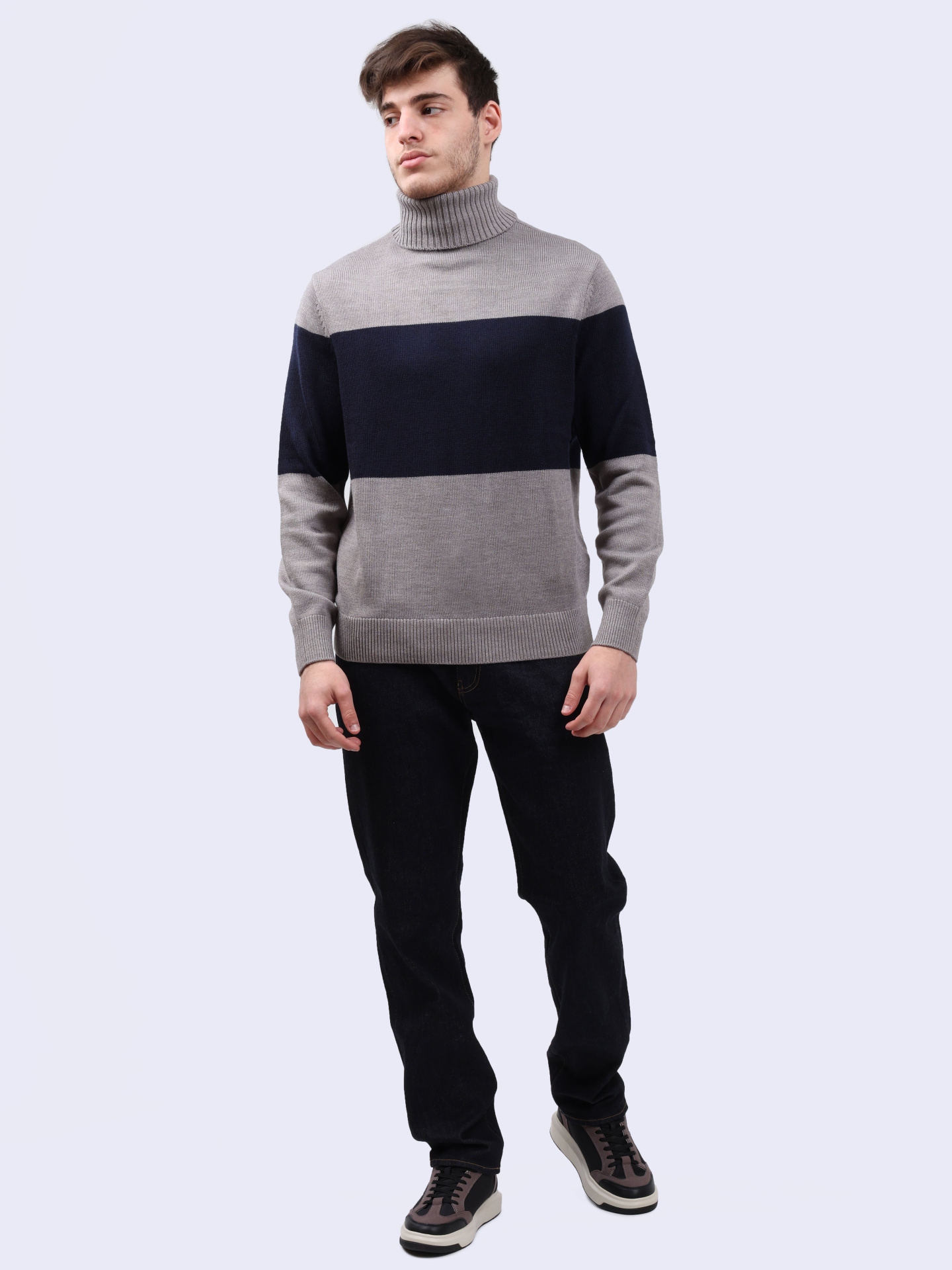 Свитер Armani Exchange 6DZM2E ZM1LZ 27AD серые мужской комбинированный — купить в интернет-магазине Verdistore