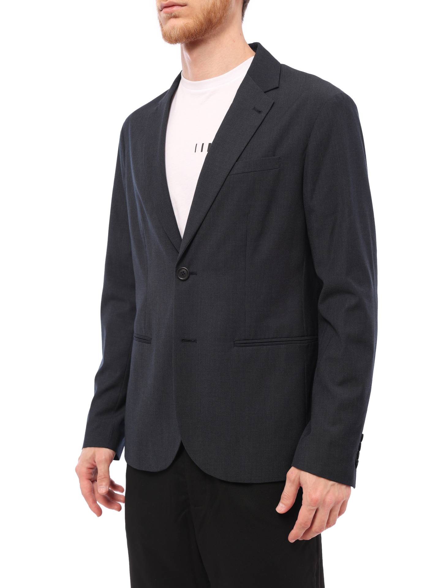 Пиджак Armani Exchange 6HZG02 ZNNJZ 0566 темно-синий мужской однобортный — купить в интернет-магазине Verdistore