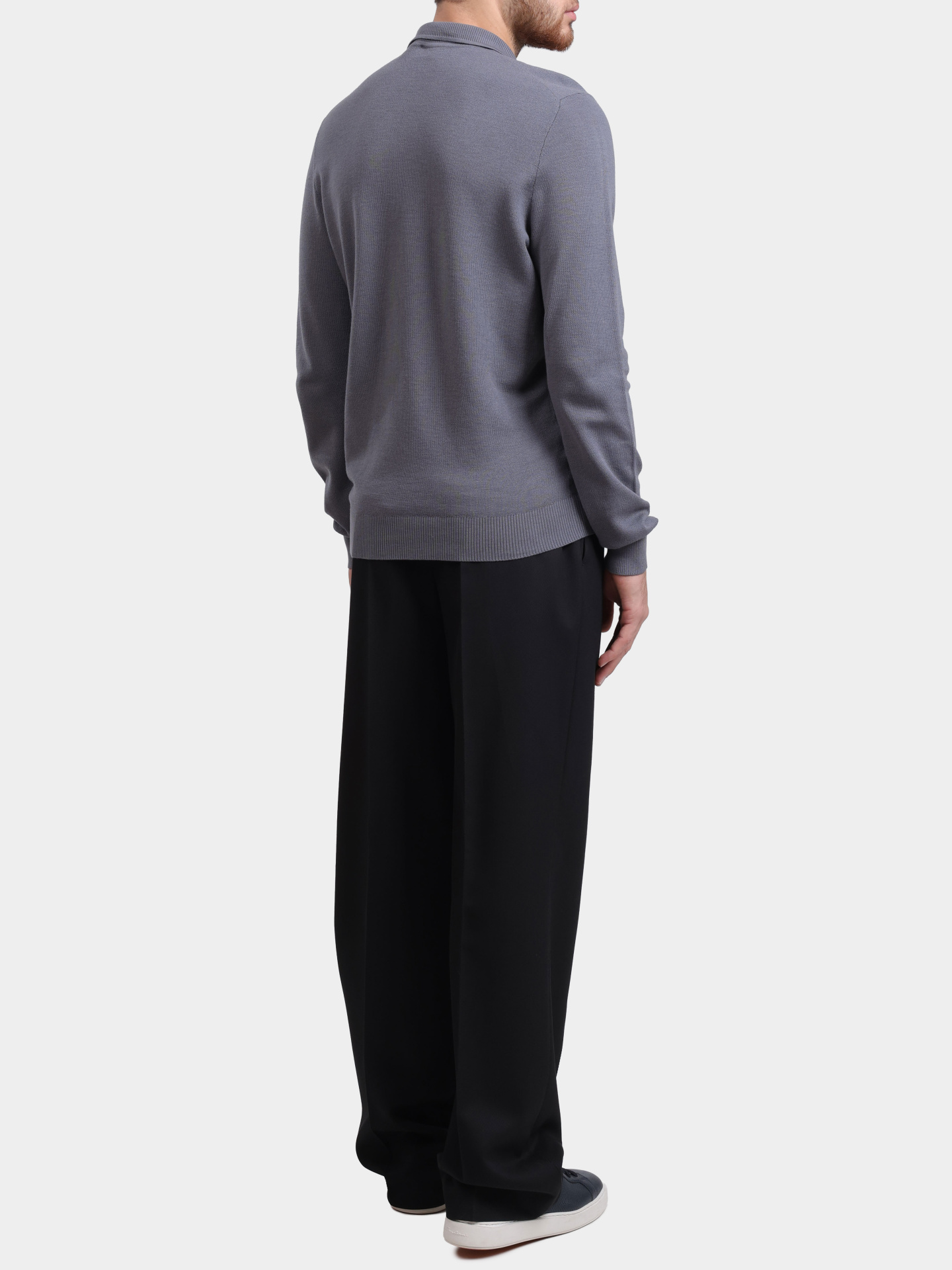 Свитер-поло Hugo 50533346 086 серый мужской — купить в интернет-магазине Verdistore