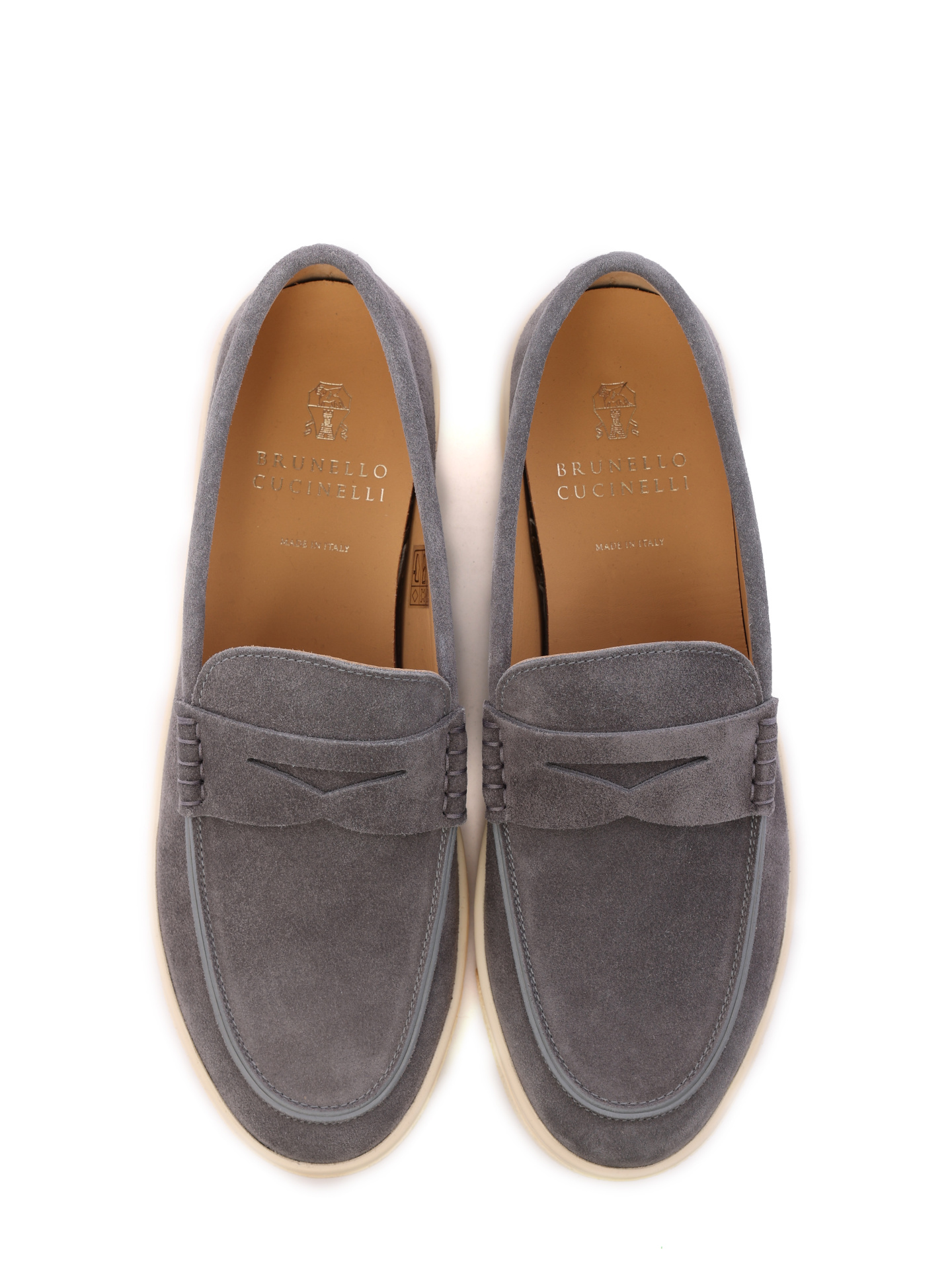 Лоферы Brunello Cucinelli MZUDEFN285 C8449 серые мужские из замши — купить в интернет-магазине Verdistore