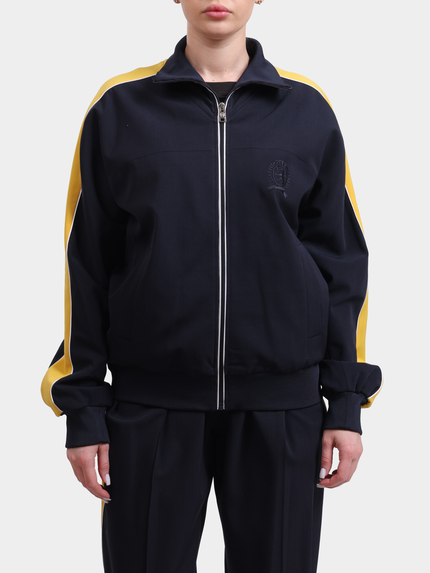 Мастерка WW0WW41070 DW5 укороченная женская темно-синяя — купить в интернет-магазине Verdistore