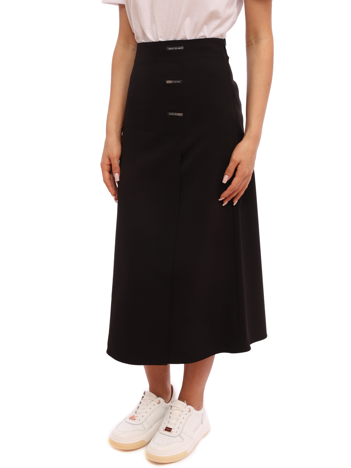 Юбка Armani Exchange 6KYN08 YNVQZ 1200 черная женская с металлическим декором — купить в интернет-магазине Verdistore