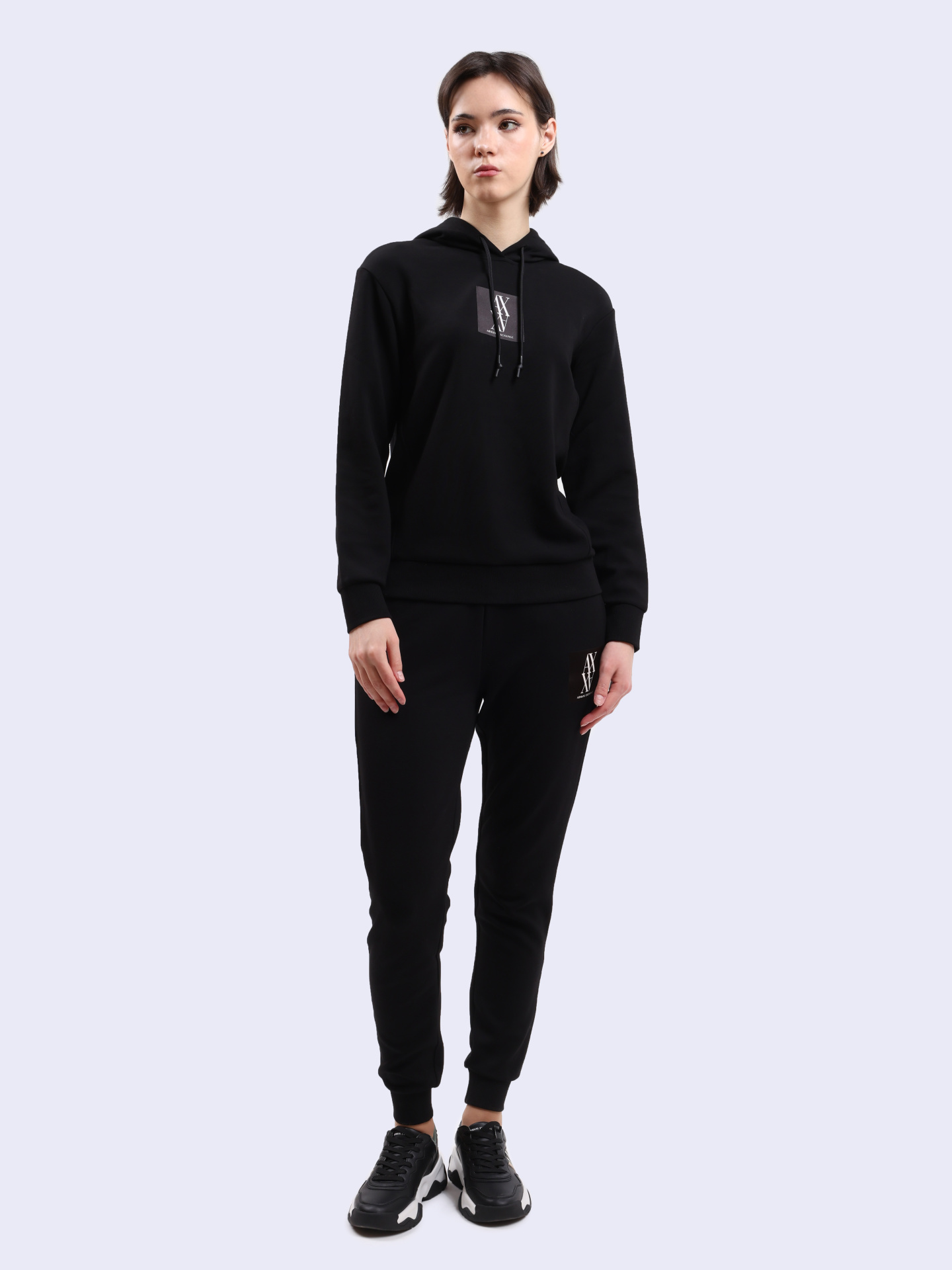 Худи Armani Exchange 6DYM78 YJEGZ 1200 черное женское — купить в интернет-магазине Verdistore