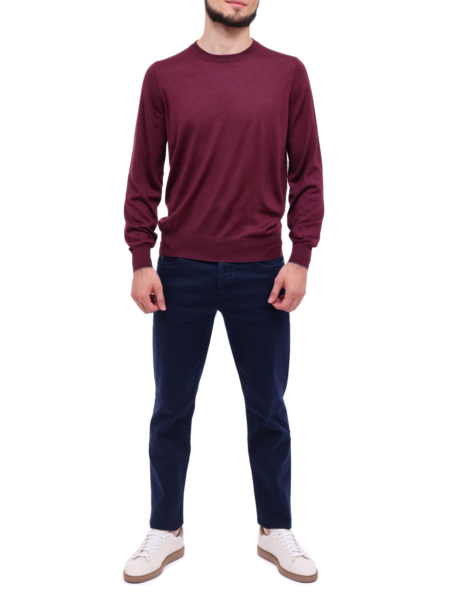 Джемпер Brunello Cucinelli M2300100 CU216 бордовый мужской — купить в интернет-магазине Verdistore
