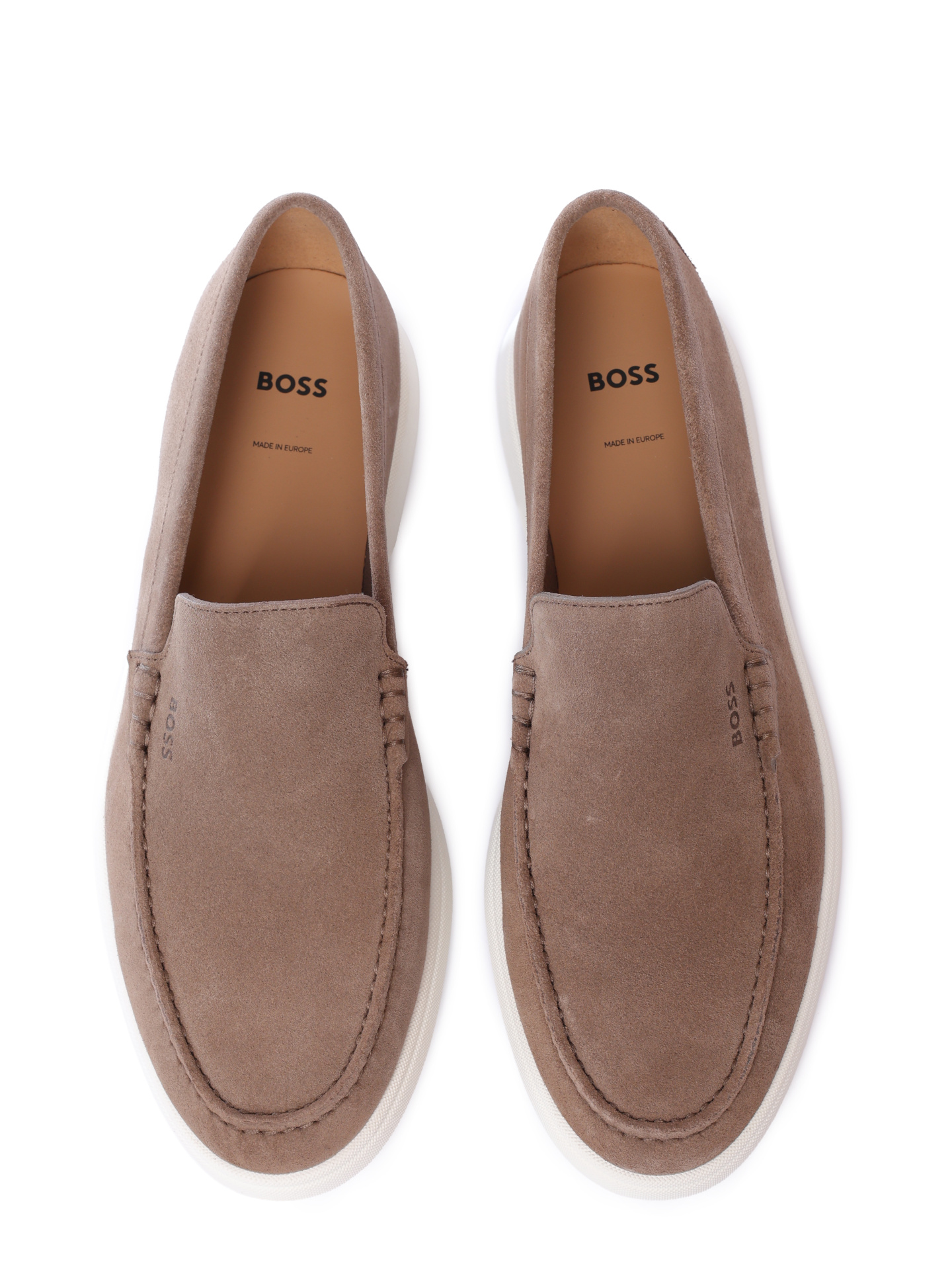 Лоферы Boss 50543083 260 светло-коричневые мужские из замши — купить в интернет-магазине Verdistore