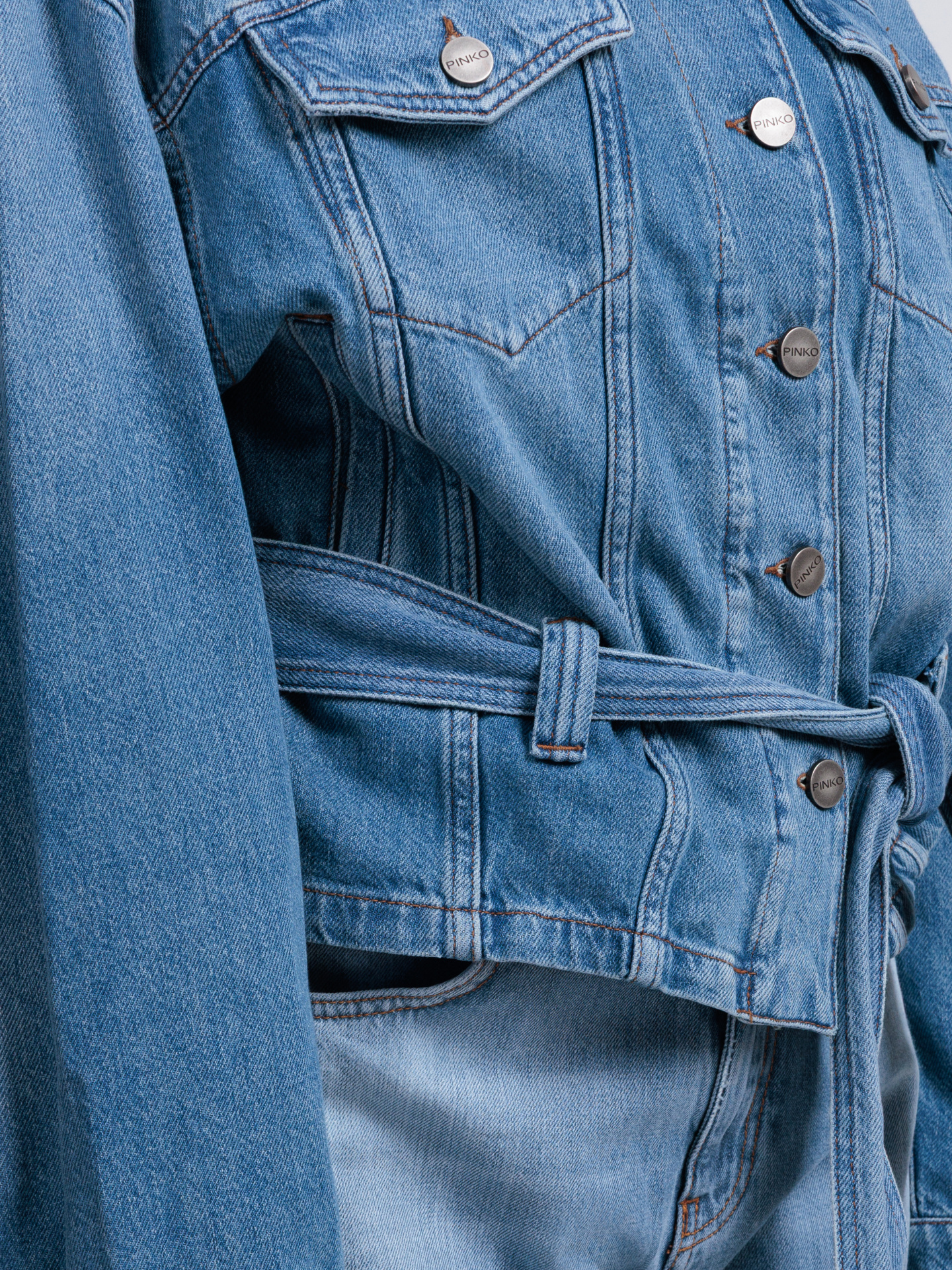 Куртка Pinko 106389 A341 PJV джинсовая женская с поясом — купить в интернет-магазине Verdistore