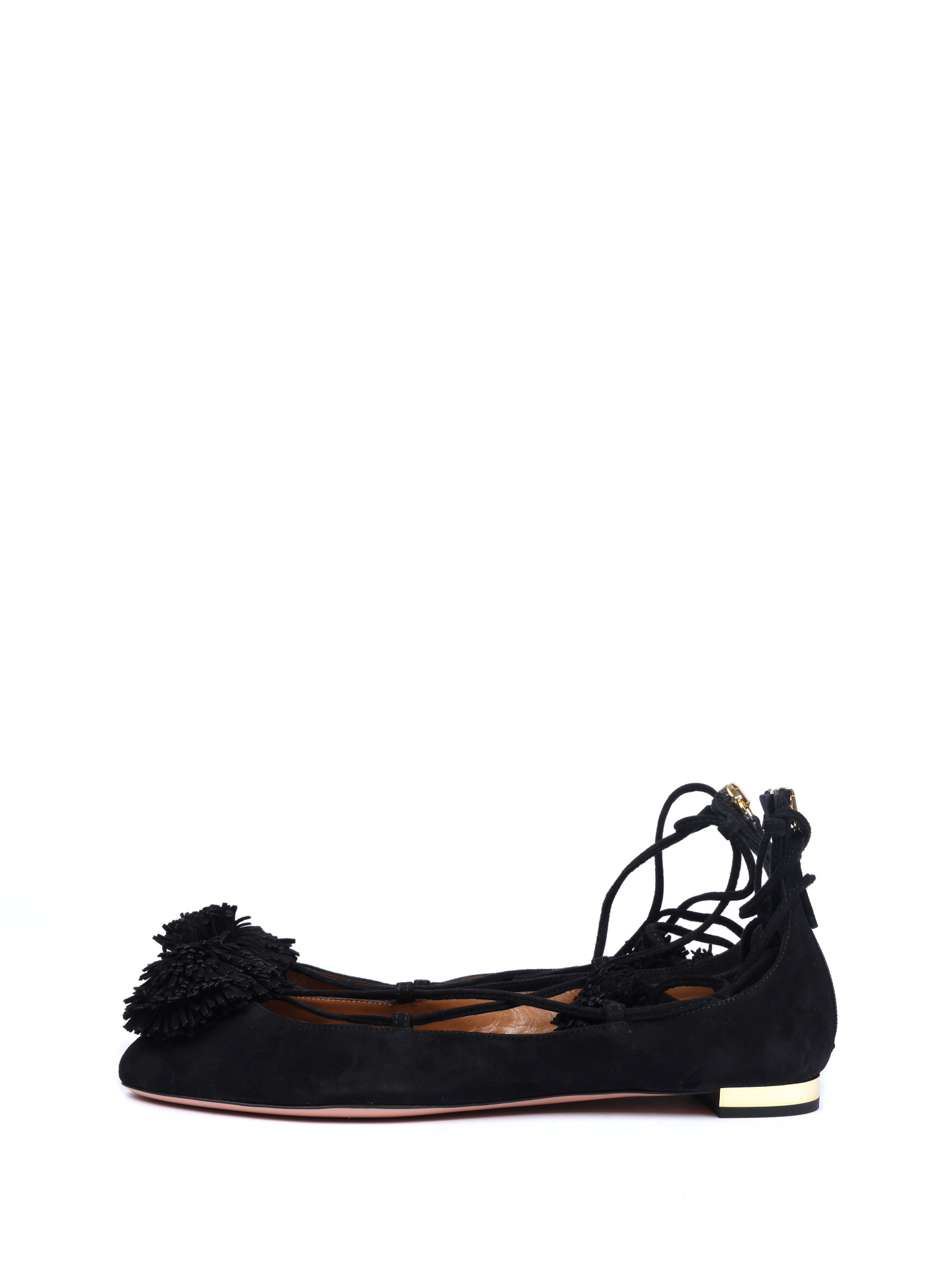 Балетки Aquazzura Sunshine Flat 000 черные женские замшевые — купить в интернет-магазине Verdistore