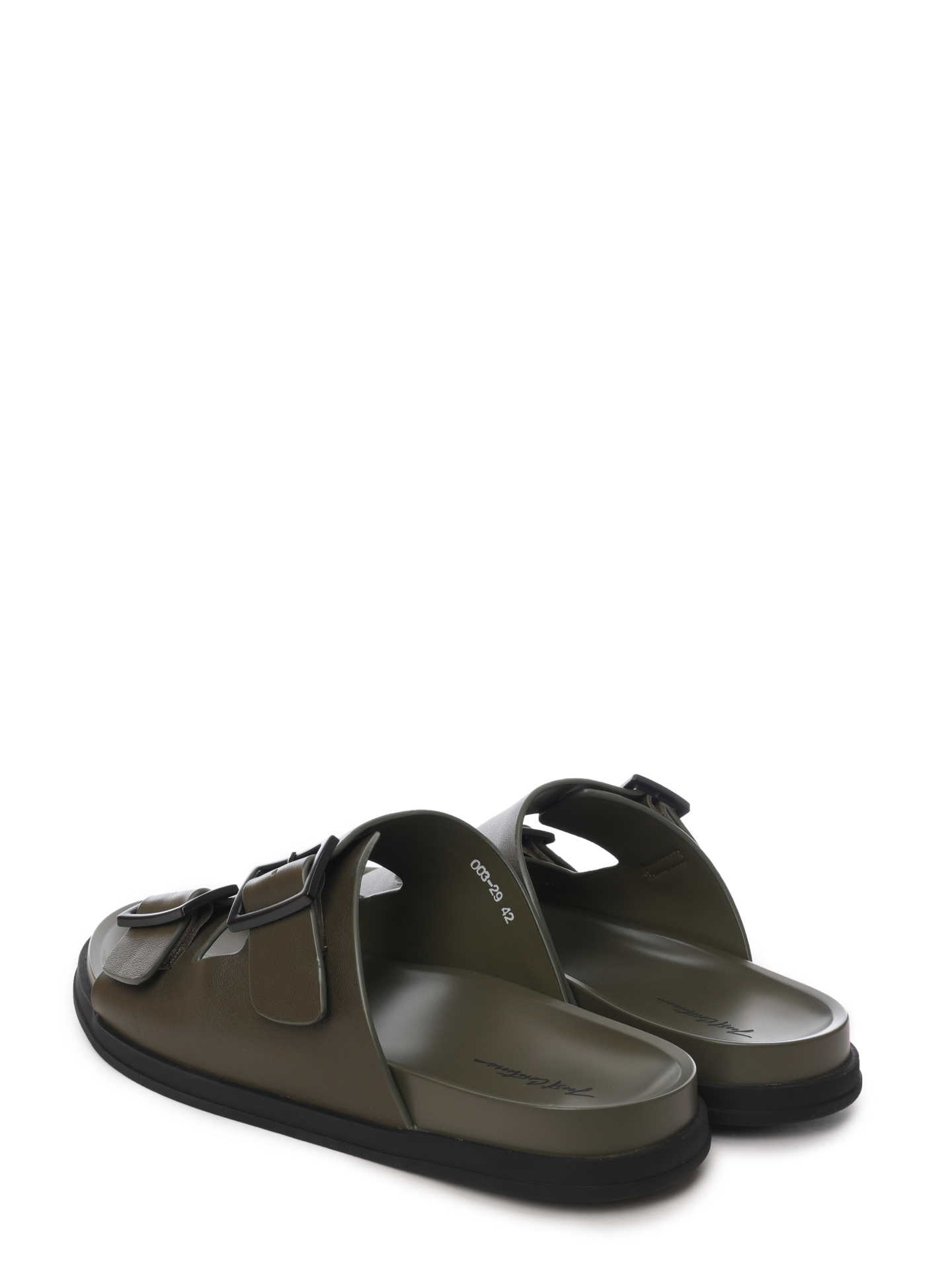 Тапочки хаки кожаные с ремнями для регулировки  — купить в интернет-магазине Verdistore