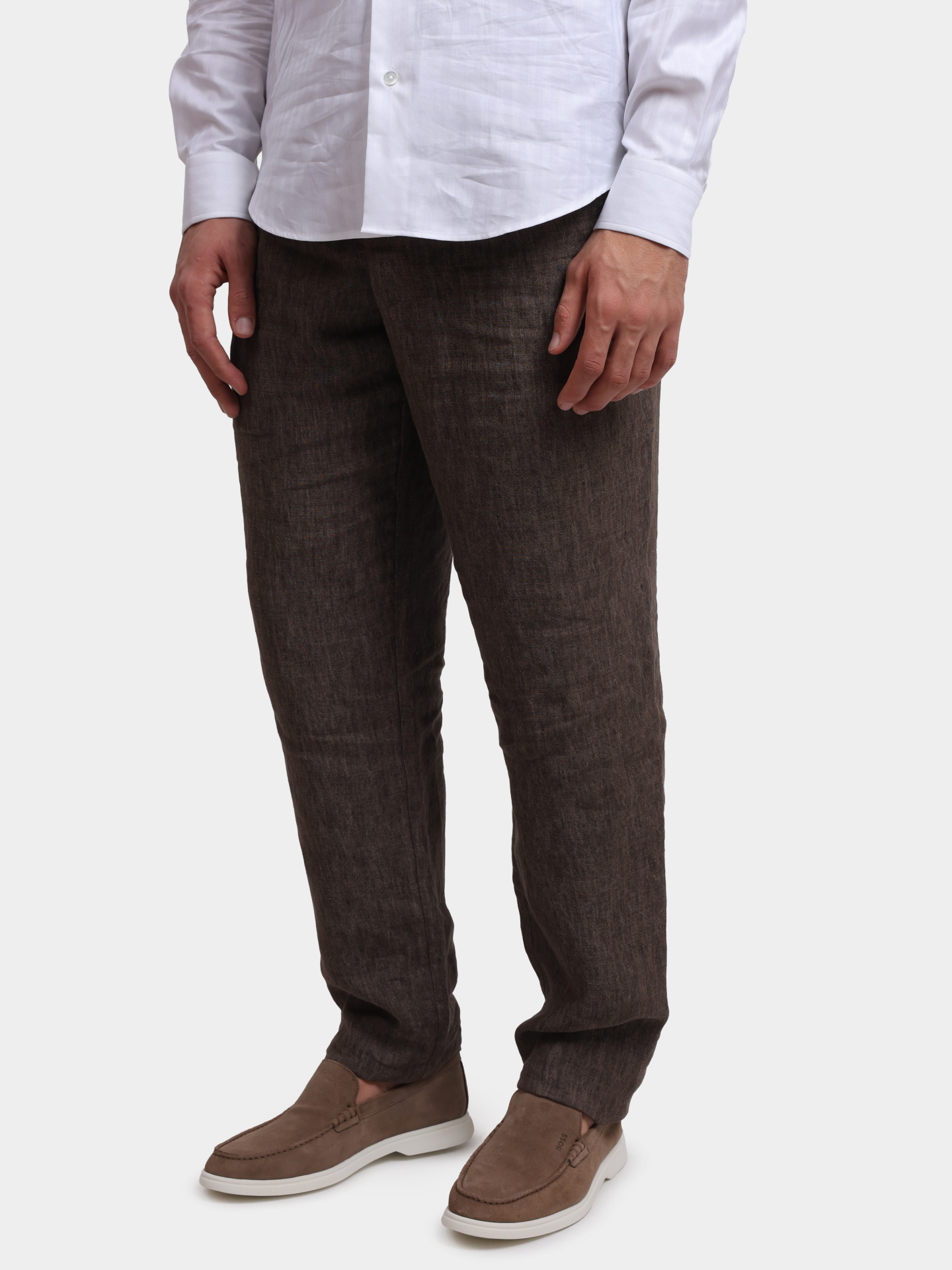 Брюки Emporio Armani EM000496 TE10410 O6002 льняные мужские — купить в интернет-магазине Verdistore