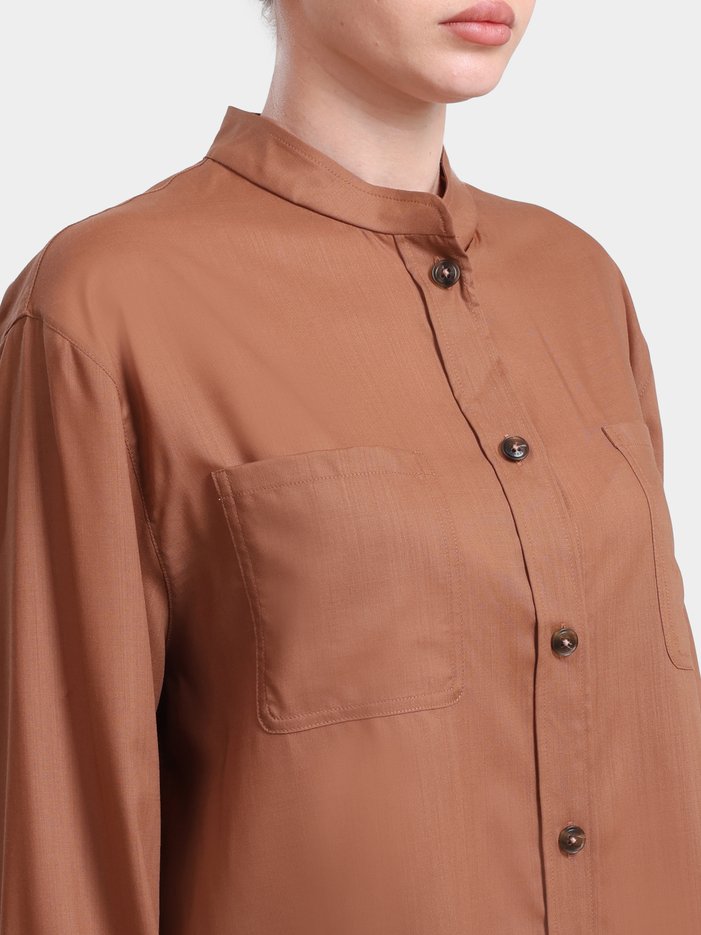 Рубашка Herno CM000044D 33487 2240 террактовая женская свободного кроя  — купить в интернет-магазине Verdistore