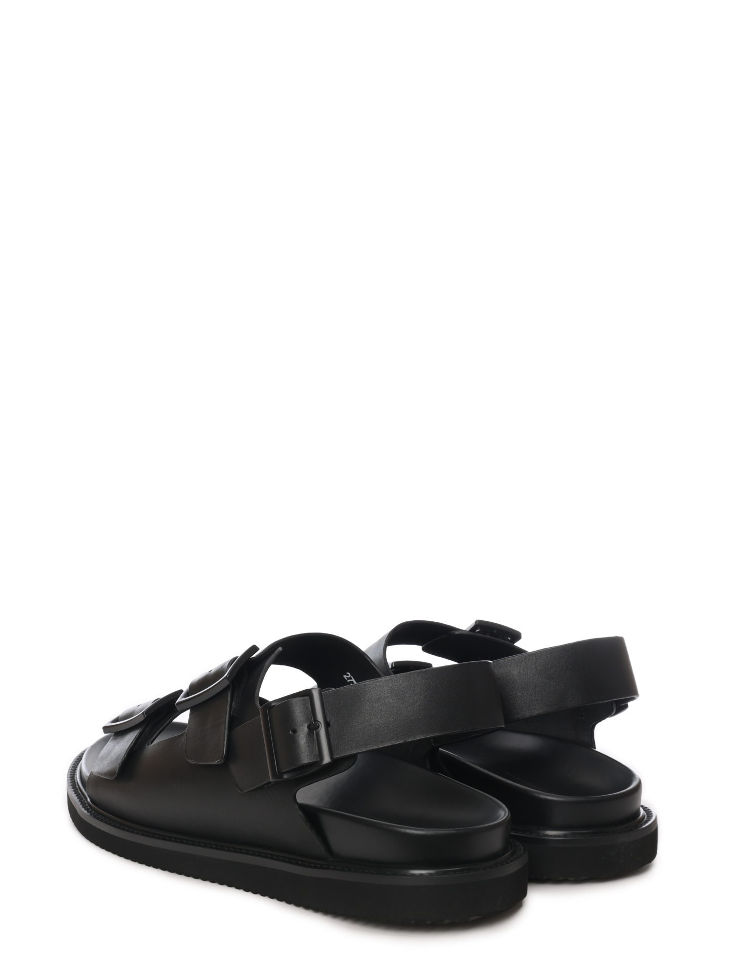 Сандалии черные с двумя широкими ремешками с пряжками — купить в интернет-магазине Verdistore