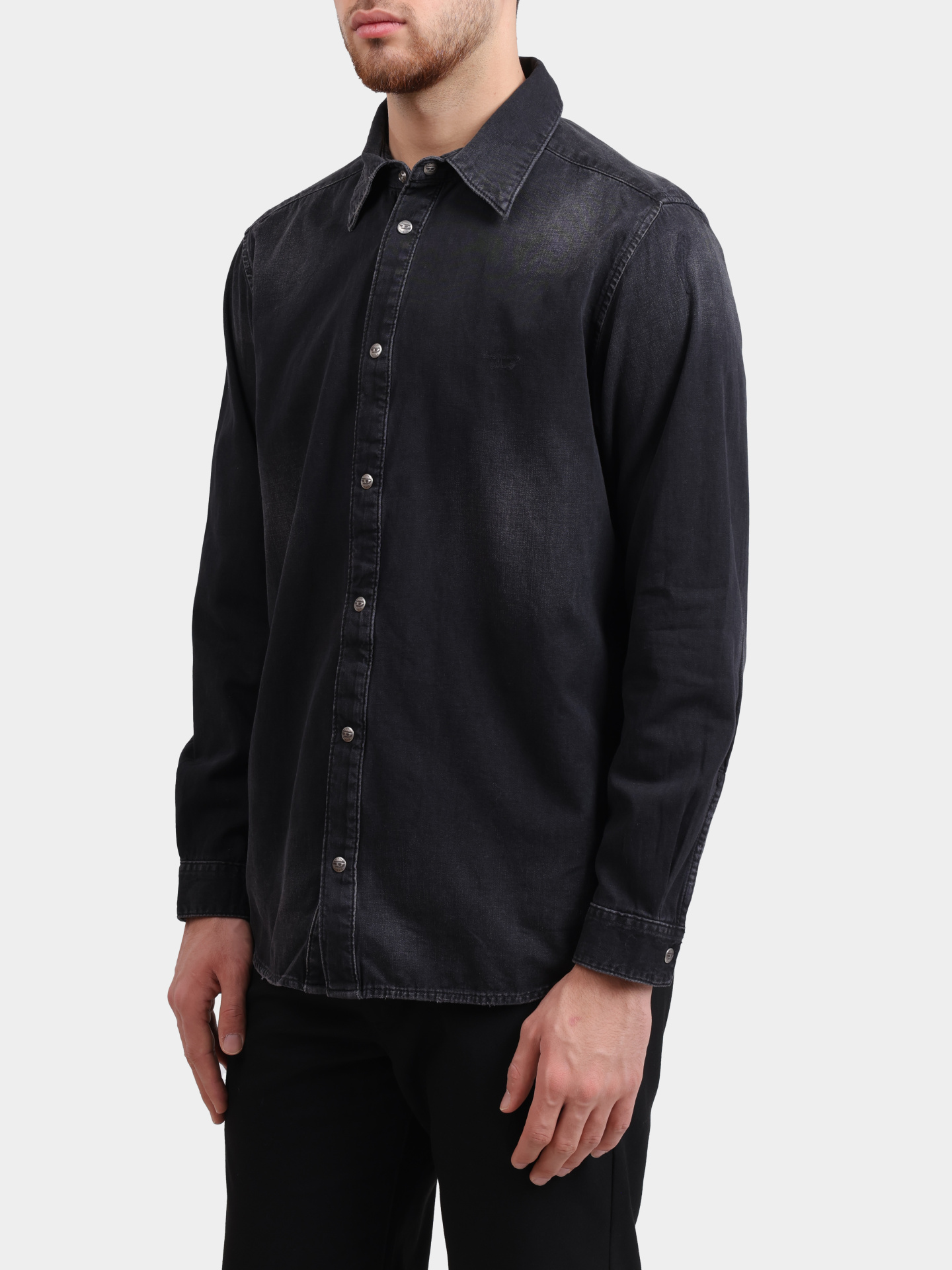 Рубашка Diesel A035340DBDC02 черная мужская прямого кроя — купить в интернет-магазине Verdistore