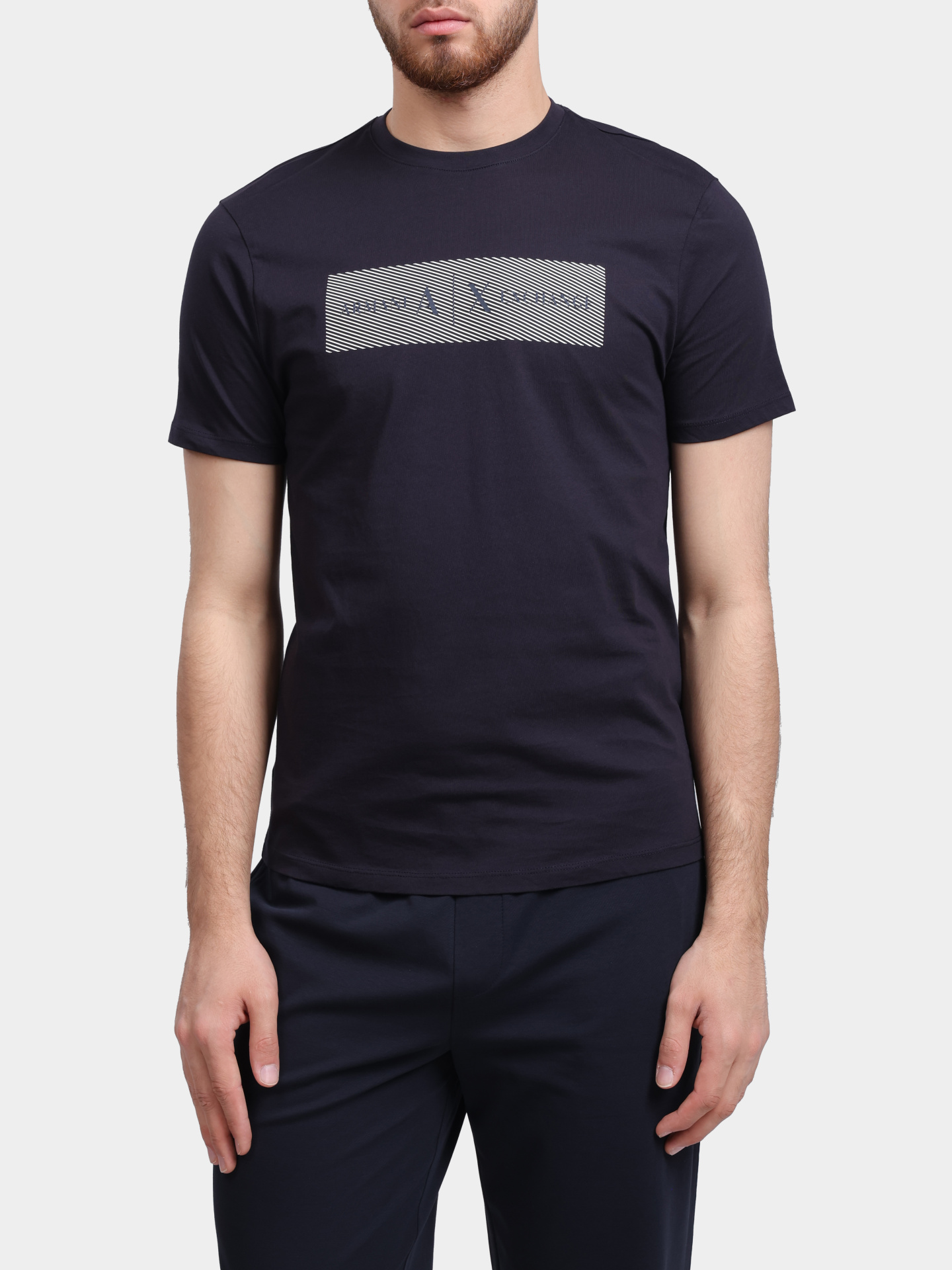 Футболка Armani Exchange XM002472 AF10356 UB101 темно-синяя мужская — купить в интернет-магазине Verdistore