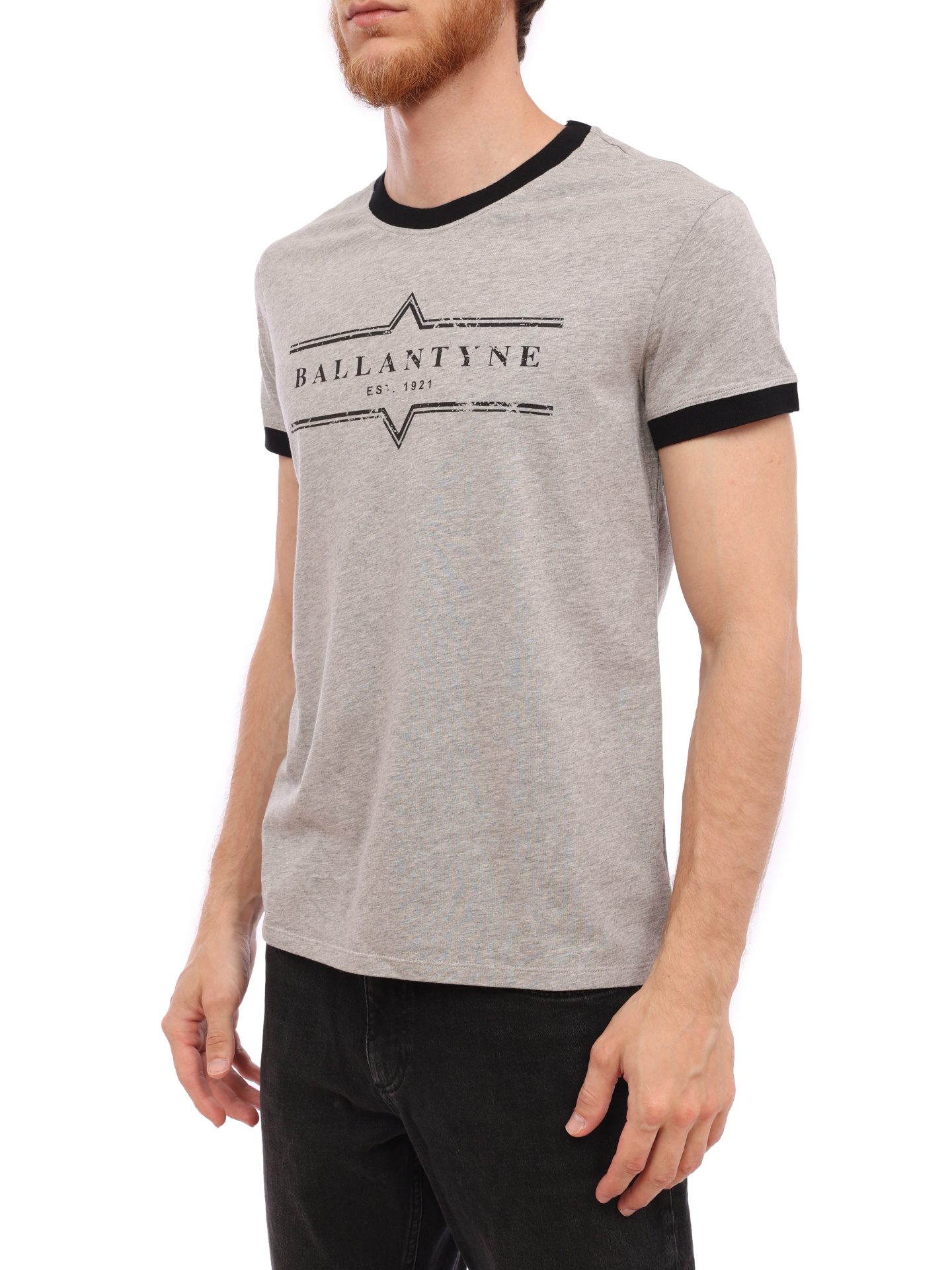 Футболка Ballantyne MMW067 серая мужская с логотипом — купить в интернет-магазине Verdistore