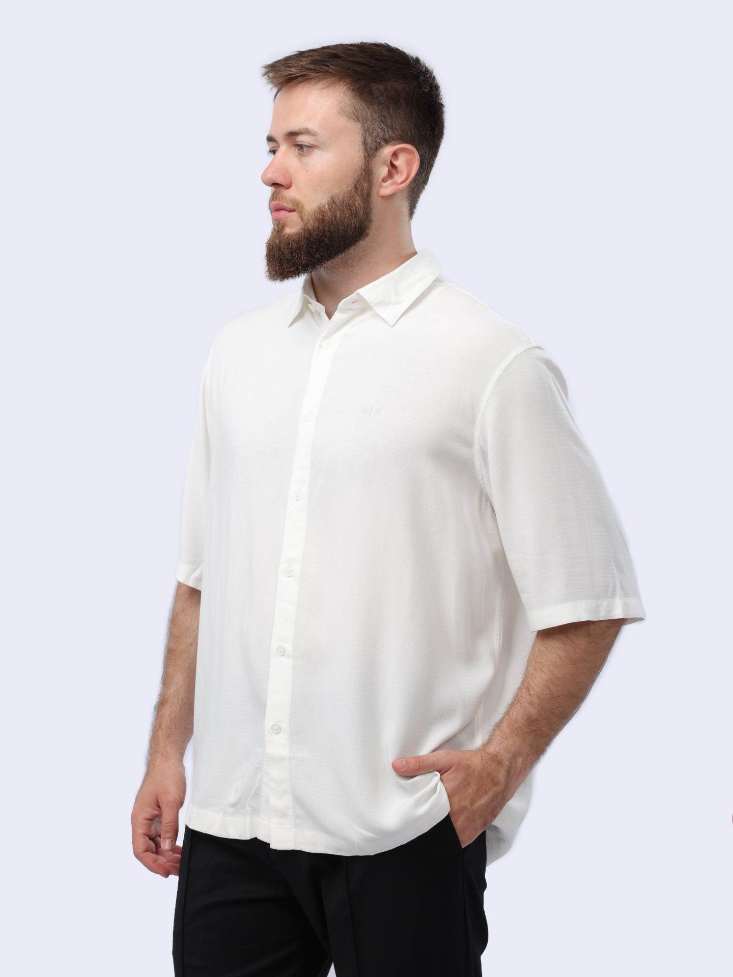 Рубашка Armani Exchange 3DZC01 ZN3UZ 1100 белая мужская — купить в интернет-магазине Verdistore