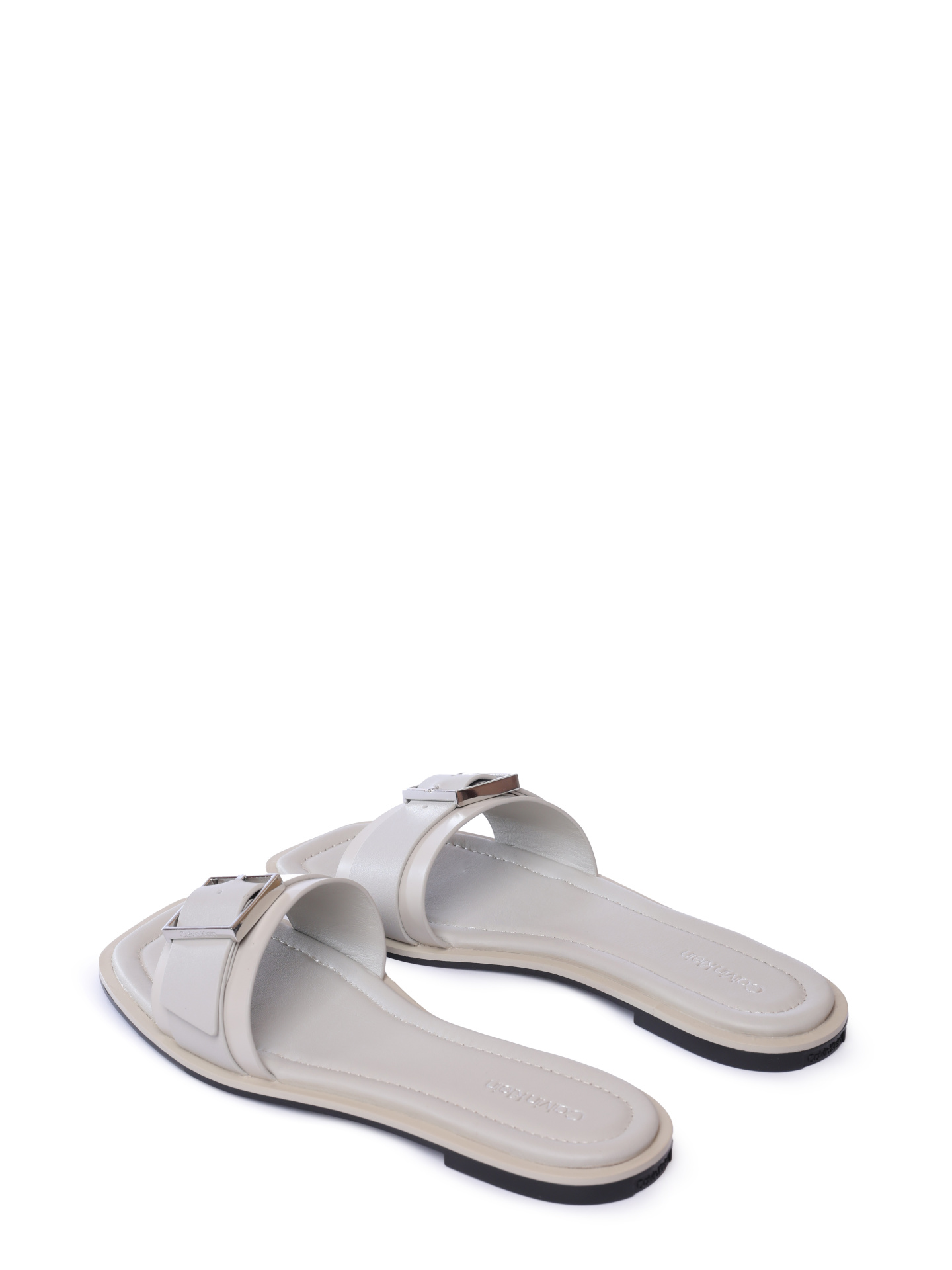 Шлепанцы Calvin Klein HW0HW02490 PDJ светло-серые женские из кожи — купить в интернет-магазине Verdistore