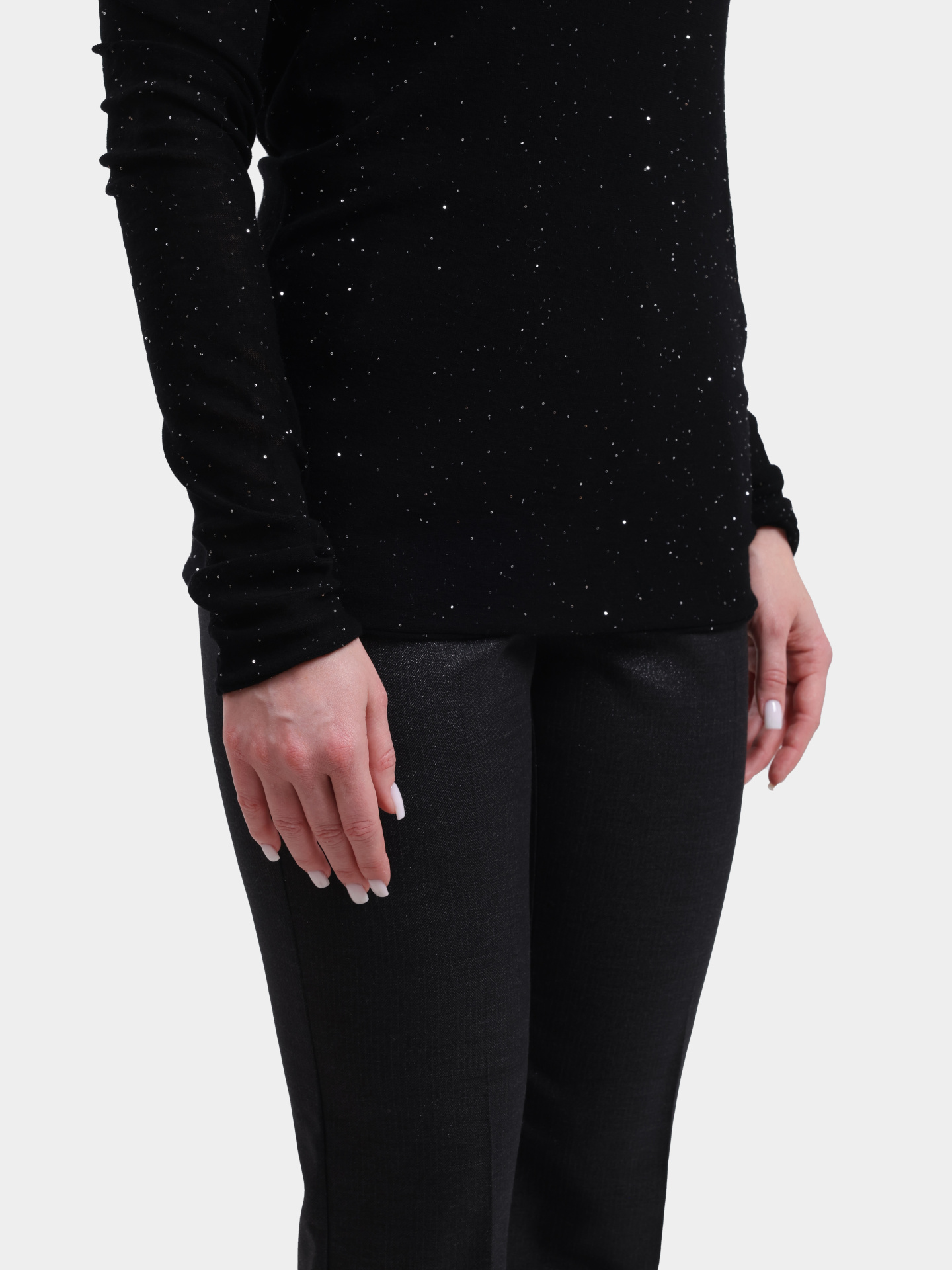 Лонгслив 105398 A2PM Z99 черный с пайетками — купить в интернет-магазине Verdistore