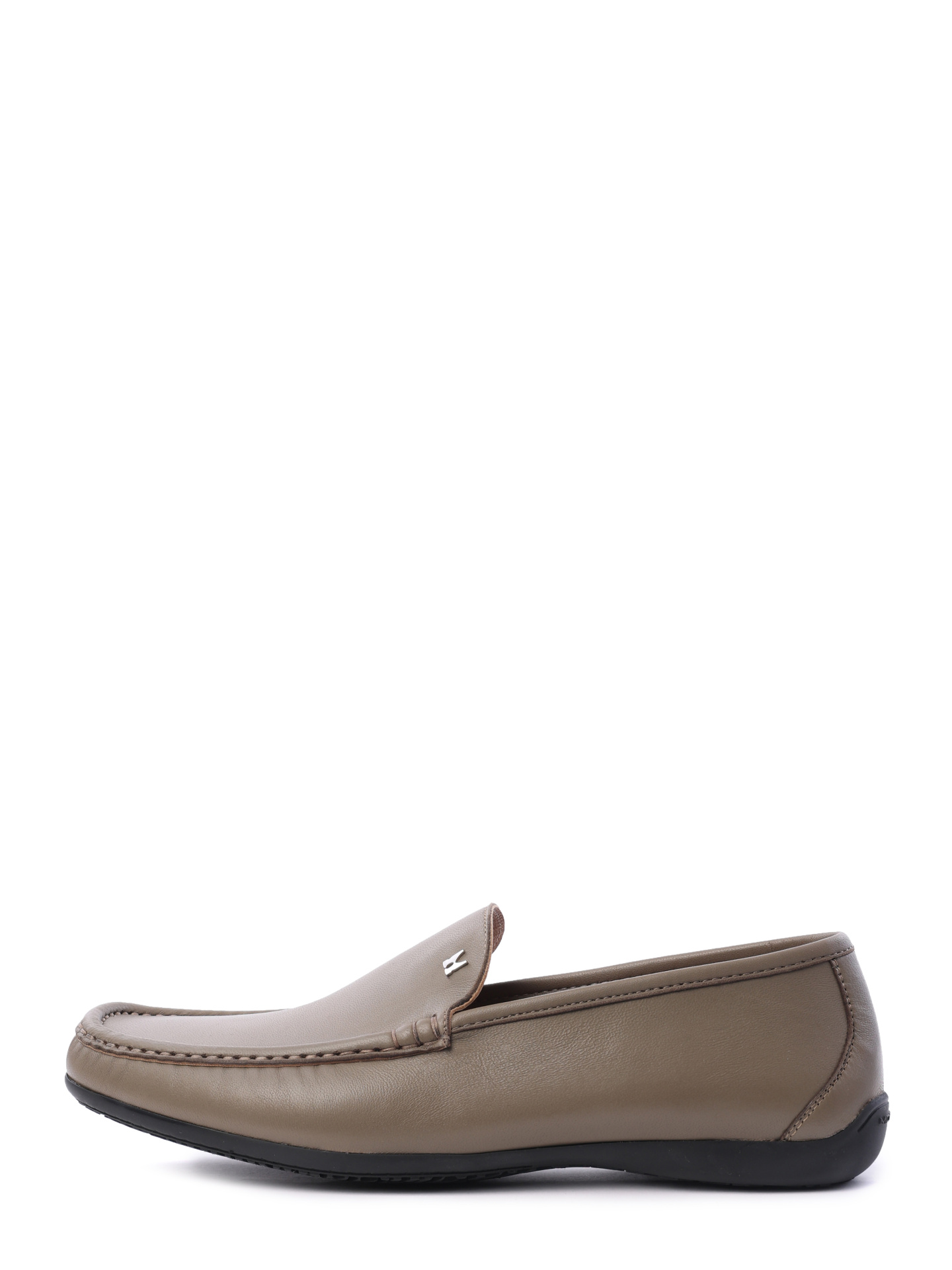 Мокасины серо-бежевые кожаные с приподнятым носком — купить в интернет-магазине Verdistore