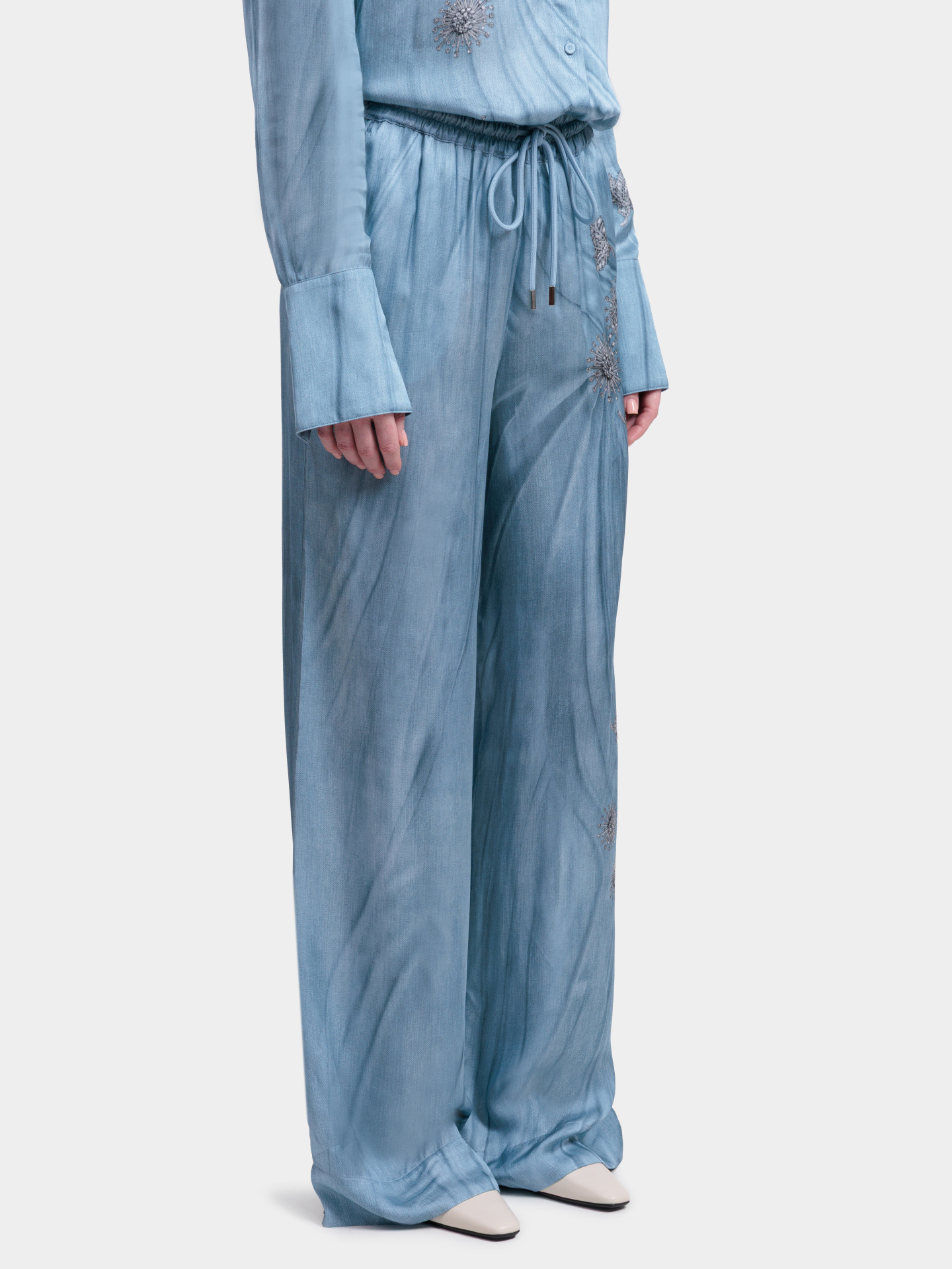 Брюки Pinko 106210 A37N F15 голубые женские из вискозы — купить в интернет-магазине Verdistore