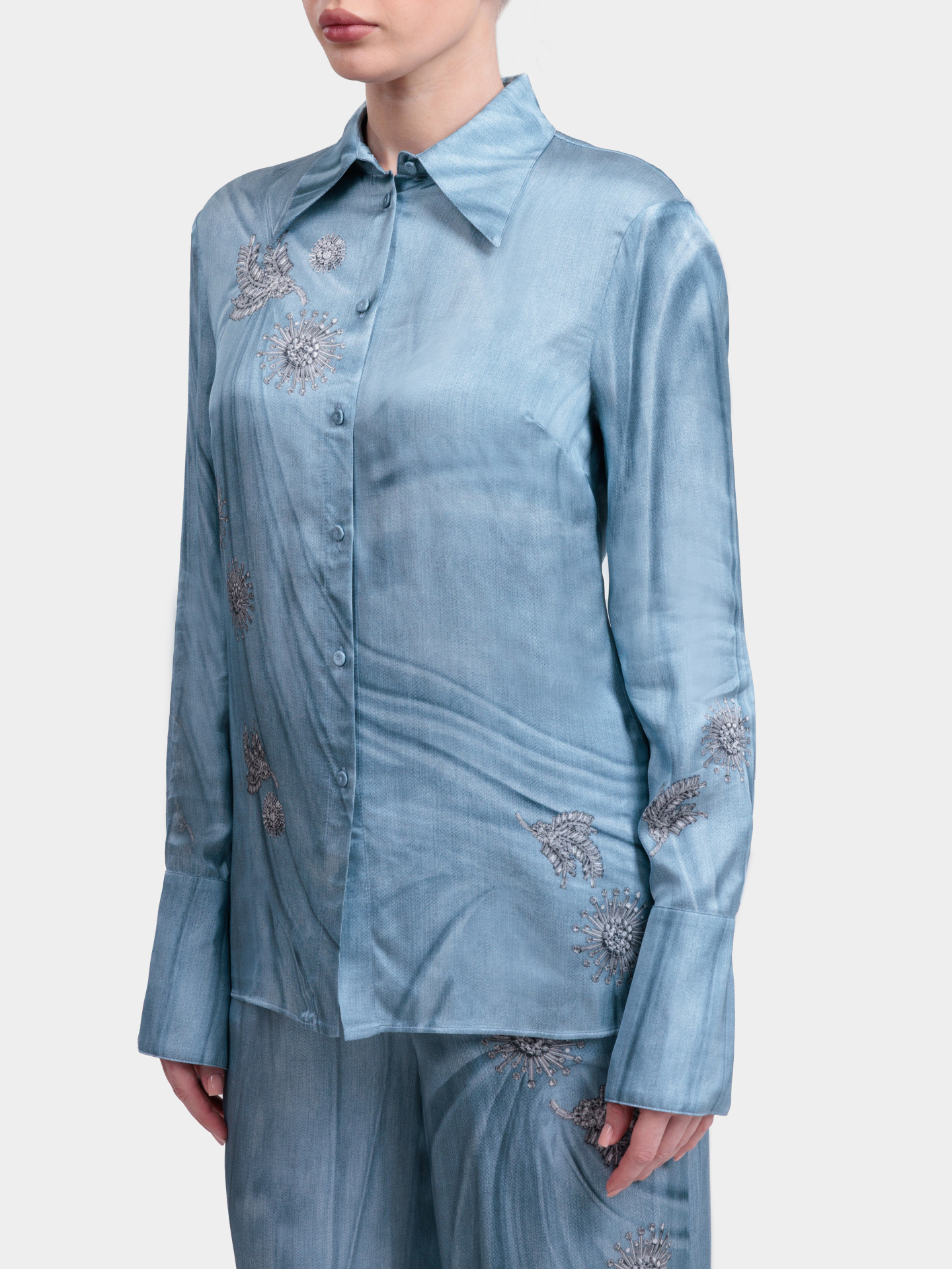 Блуза Pinko 106211 A37N F15 голубая женская из вискозы — купить в интернет-магазине Verdistore