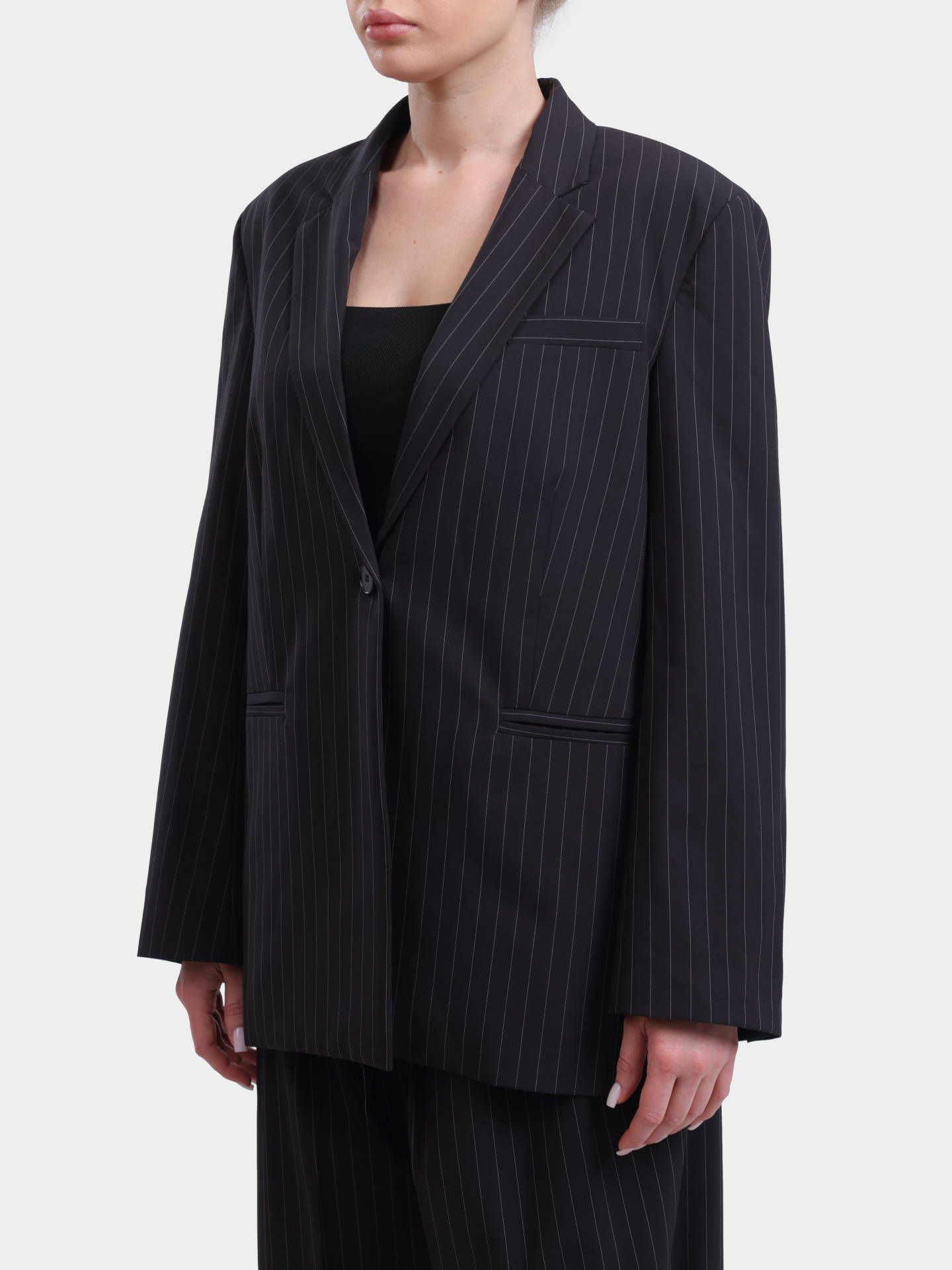 Жакет MEIMEIJ T03 G5891 черный женский в полоску — купить в интернет-магазине Verdistore