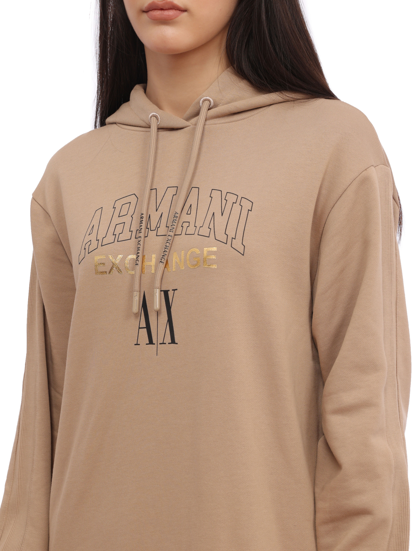 Платье Armani Exchange 6RYA78 YJEBZ 0748 бежевое женское из хлопка — купить в интернет-магазине Verdistore