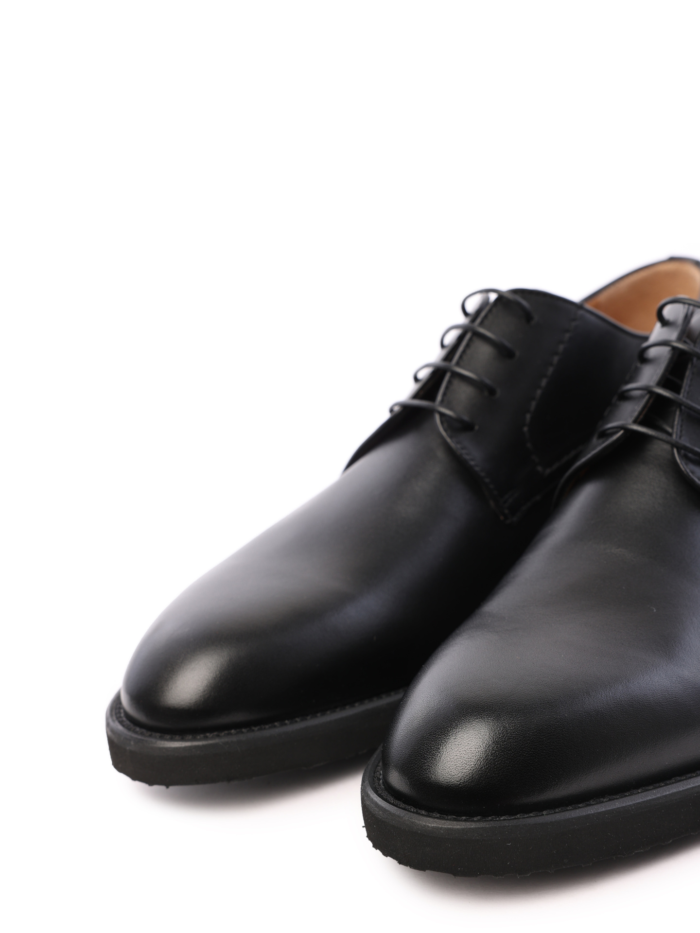 Дерби на высоком каблуке черные из гладкой кожи  — купить в интернет-магазине Verdistore