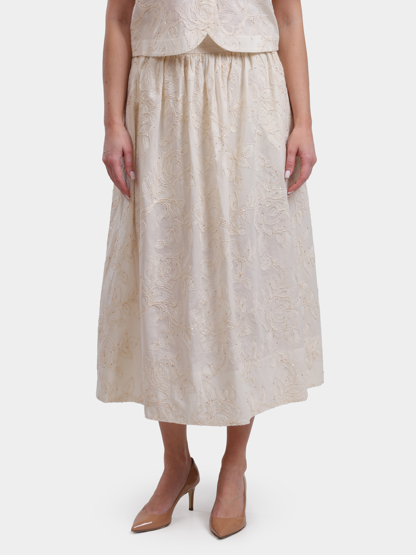 Юбка Liu-Jo WA6455 T472A P9417 хлопковая женская с вышивкой — купить в интернет-магазине Verdistore