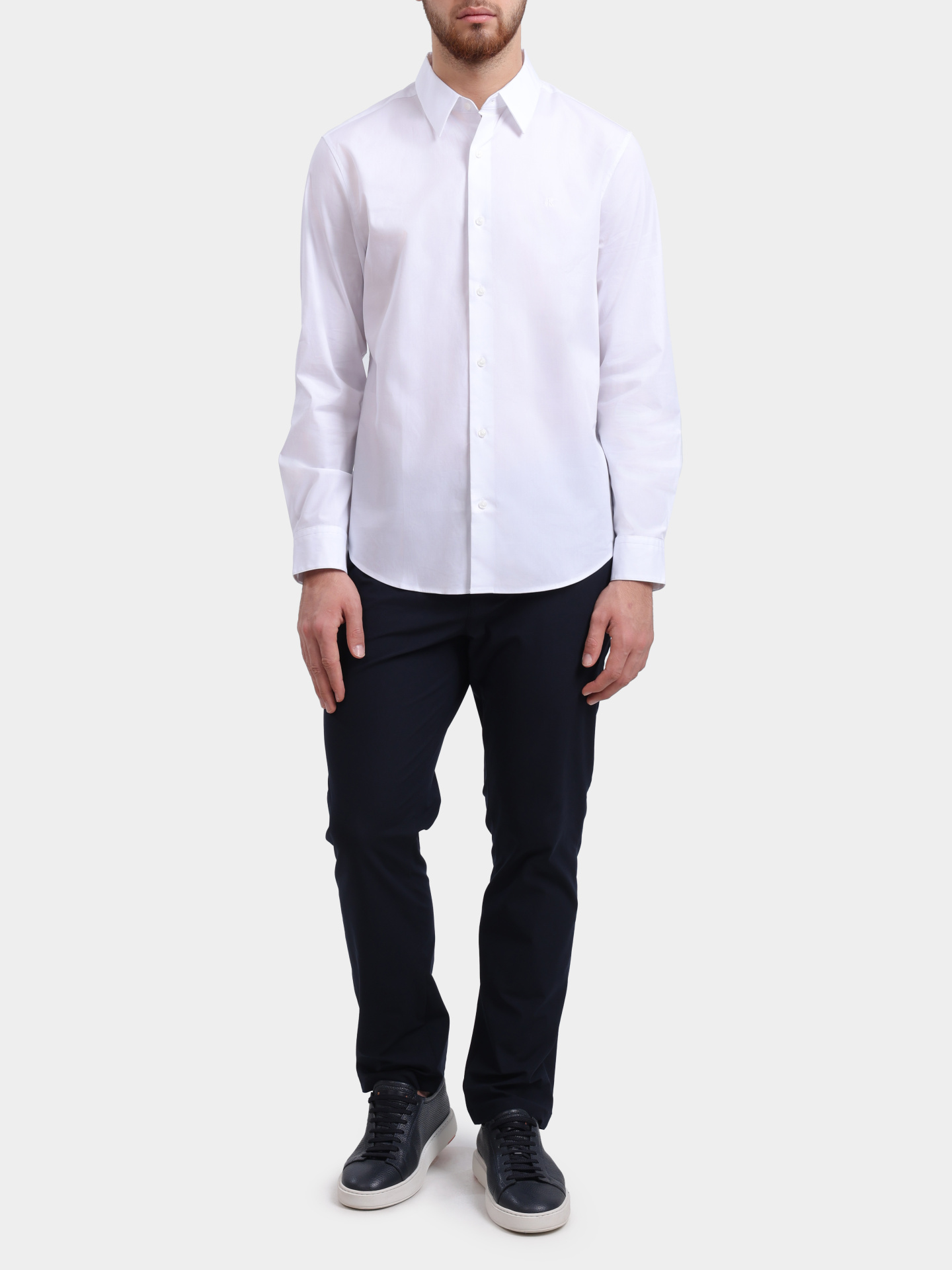 Рубашка Calvin Klein LV04LB148G YAA белая мужская прямого кроя — купить в интернет-магазине Verdistore