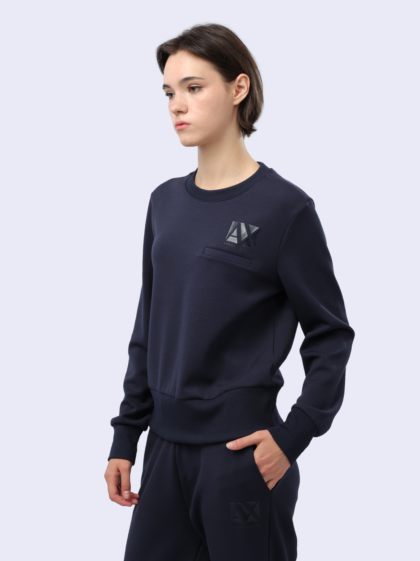 Свитшот Armani Exchange 3DYM17 YJEPZ 1593 синий женский — купить в интернет-магазине Verdistore