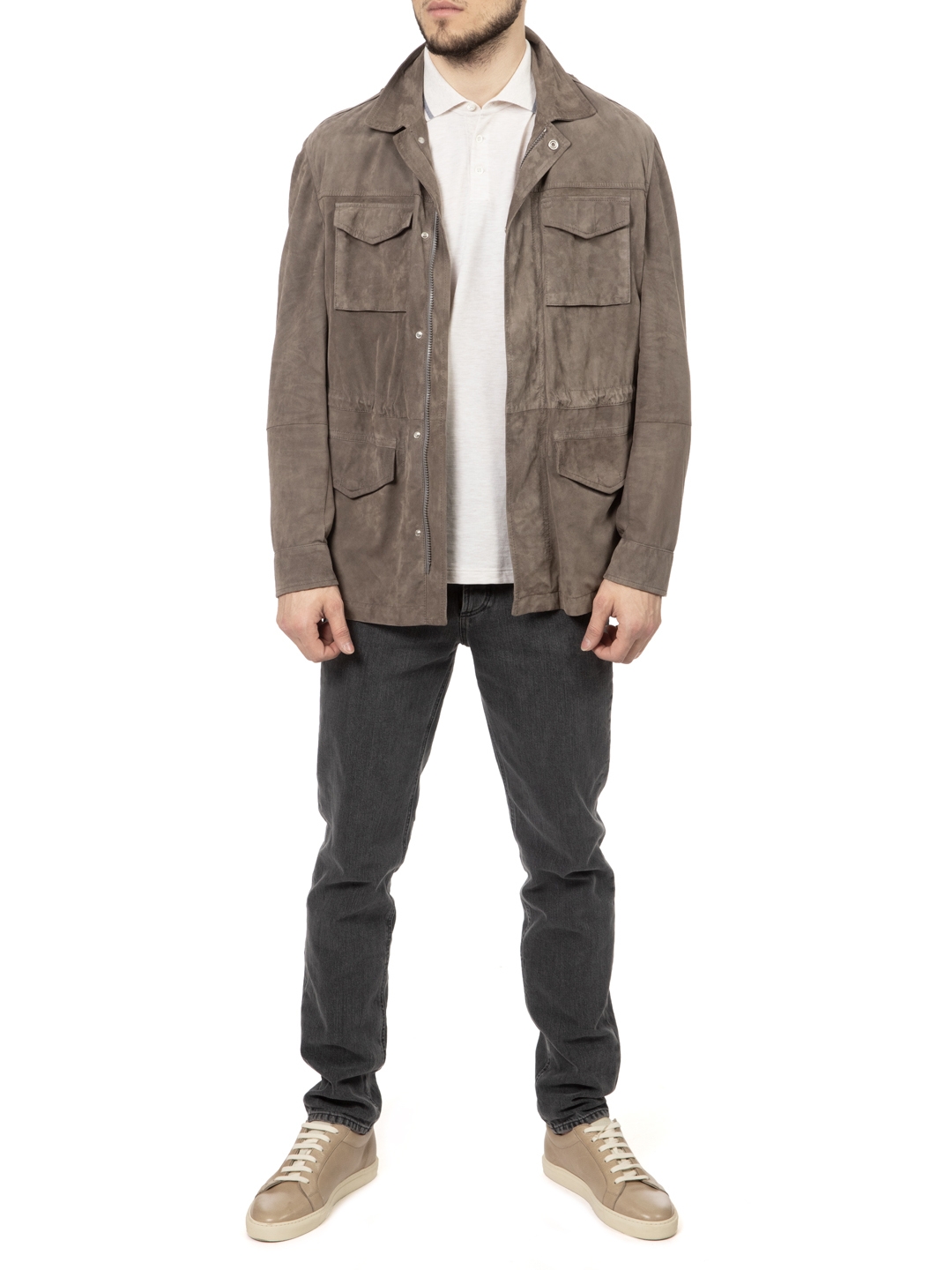Куртка Brunello Cucinelli MPCLB1723 C7576 светло-коричневая мужская из замши — купить в интернет-магазине Verdistore