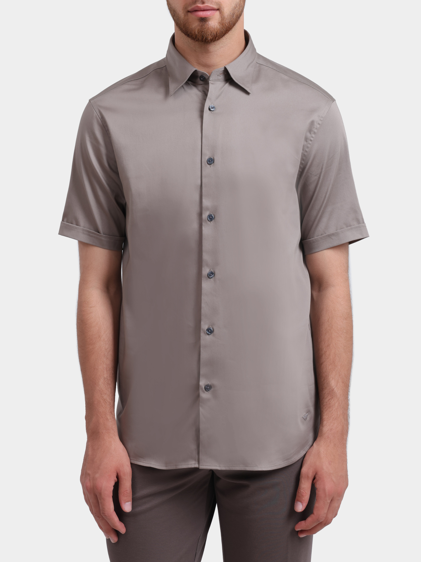 Рубашка Emporio Armani EM005124 AF23800 U8049 серая мужская свободного кроя — купить в интернет-магазине Verdistore
