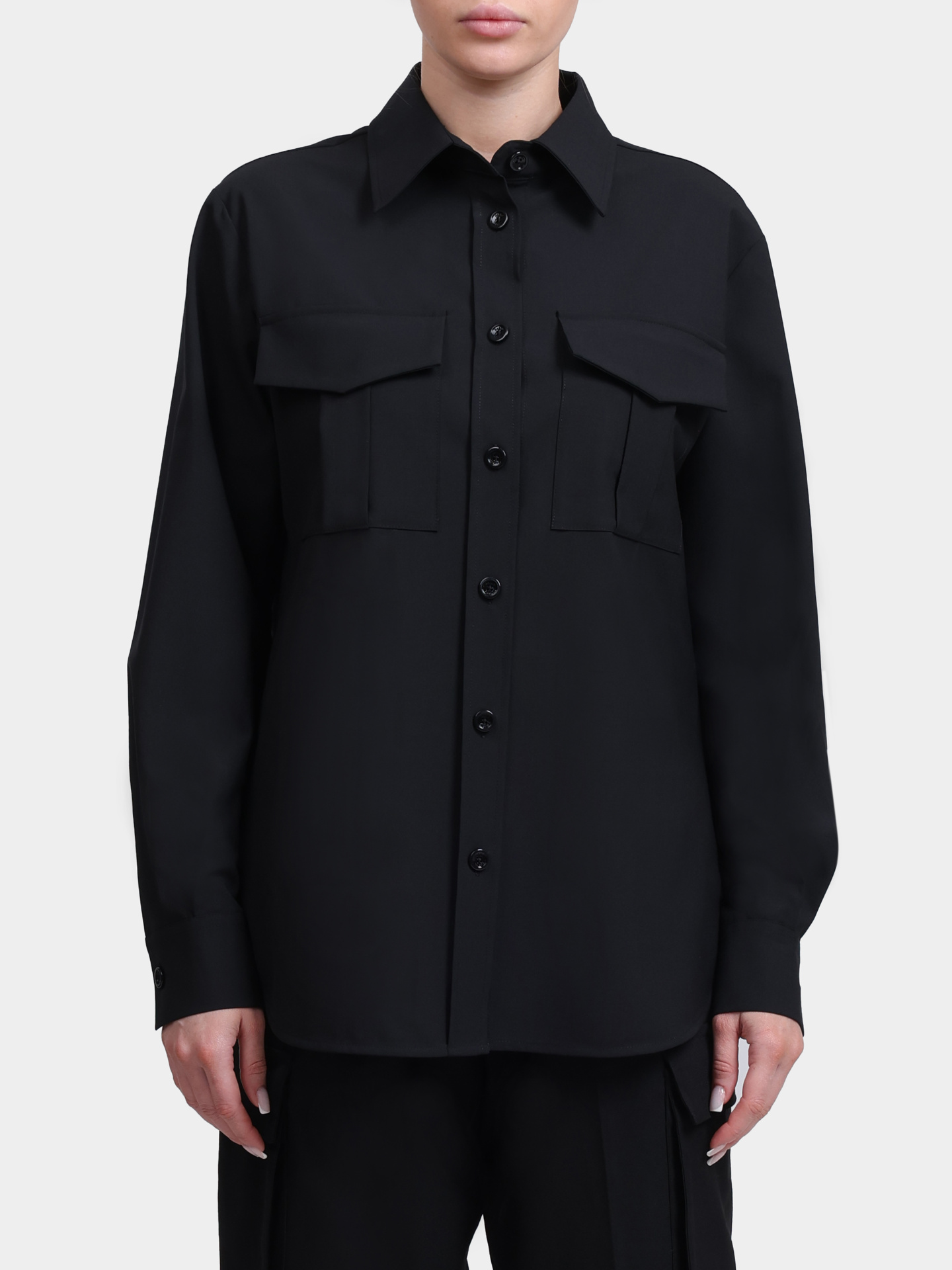 Рубашка Herno CM000048D 12808 9300 черная женская — купить в интернет-магазине Verdistore