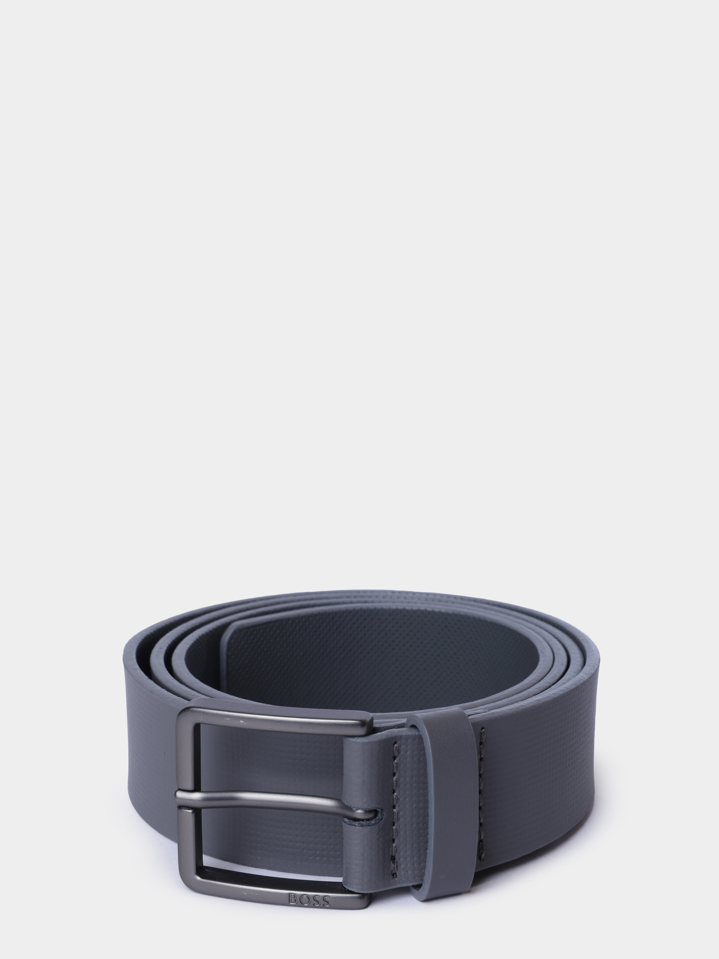 Ремень Boss 50537053 021 серый мужской из кожи — купить в интернет-магазине Verdistore