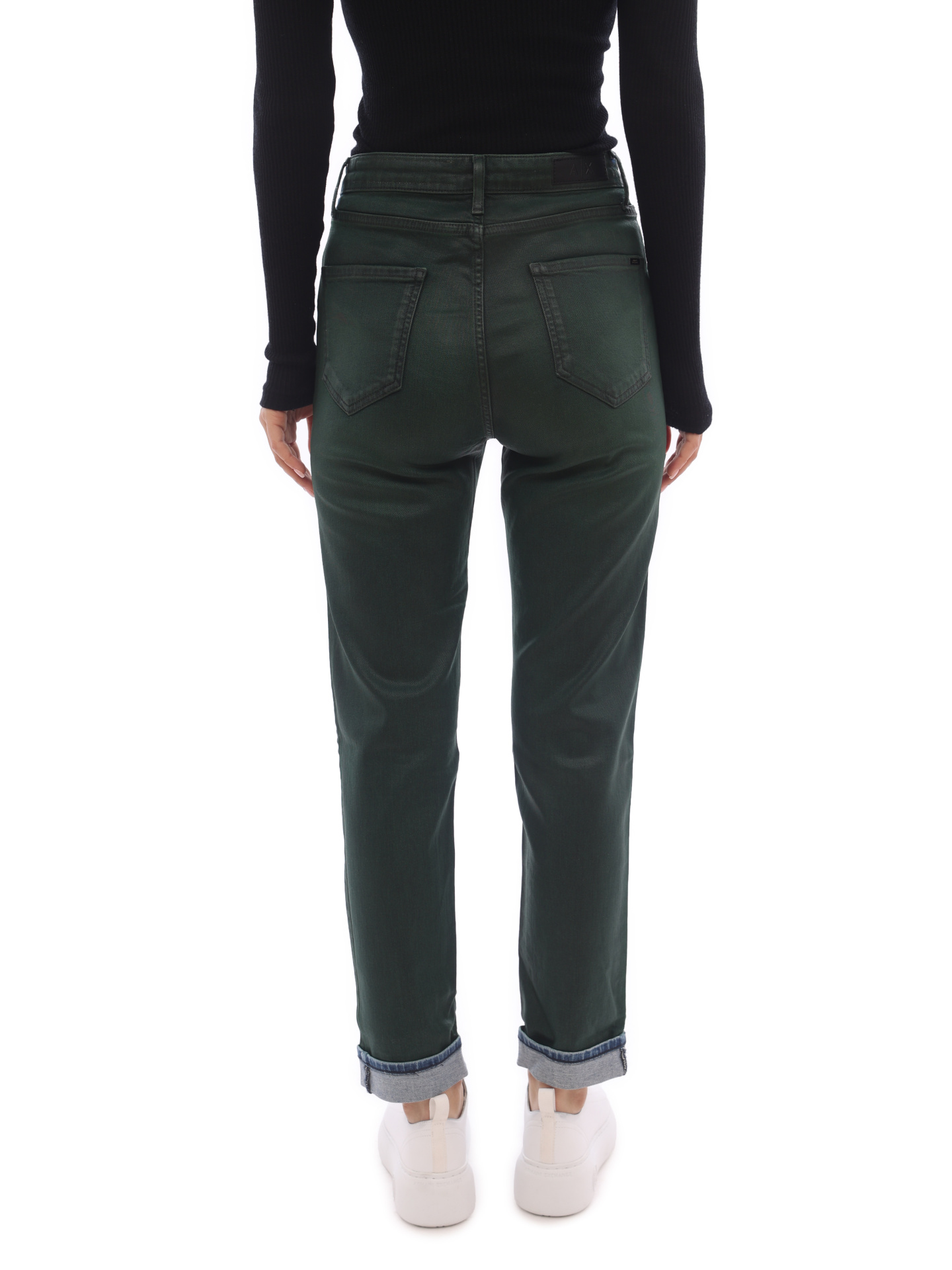 Джинсы Armani Exchange 6GYJ06 1844 зеленые женские прямого кроя — купить в интернет-магазине Verdistore