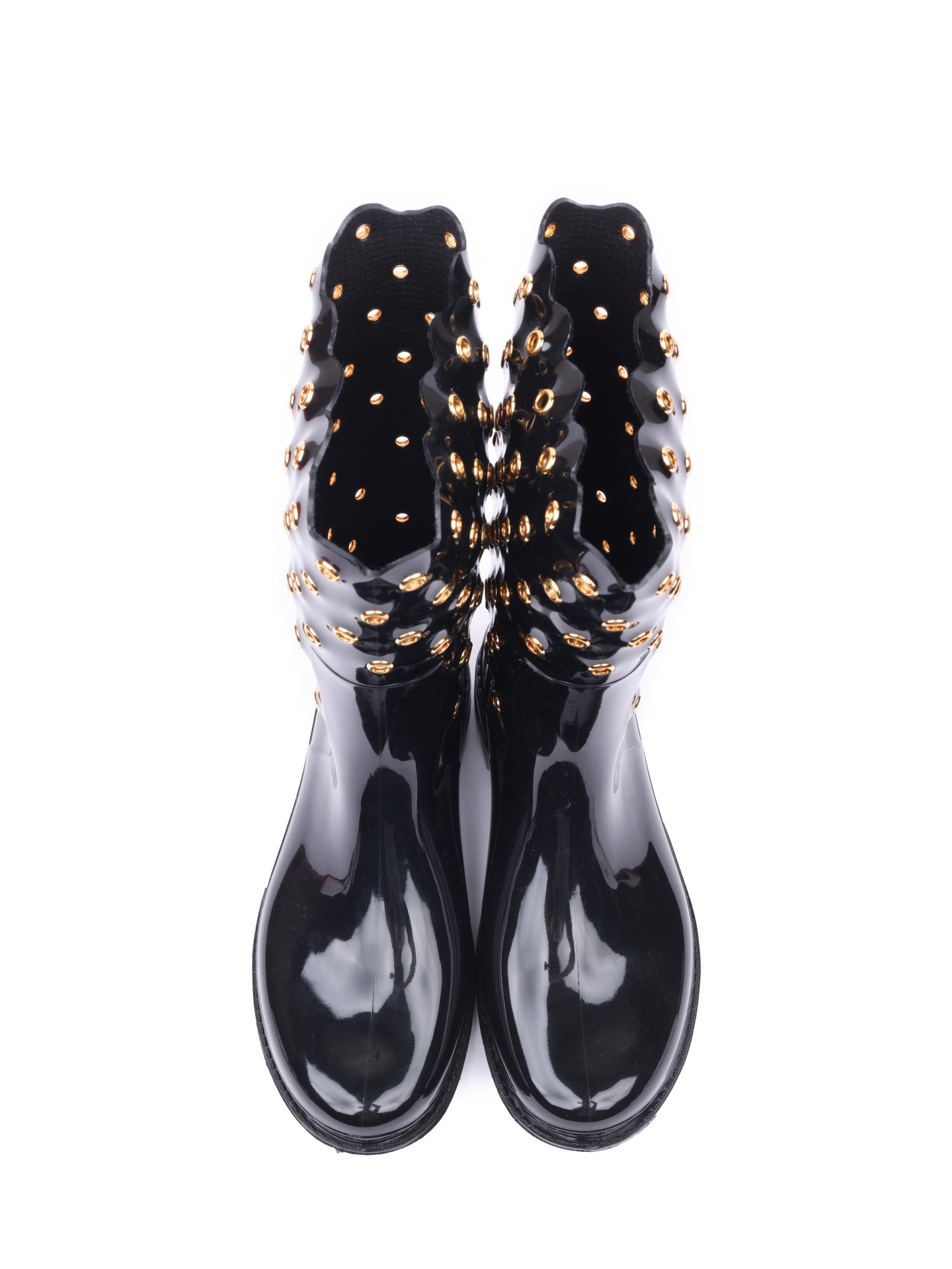 Сапоги резиновые Red Valentino IQ2S0571POV N06 черные женские — купить в интернет-магазине Verdistore