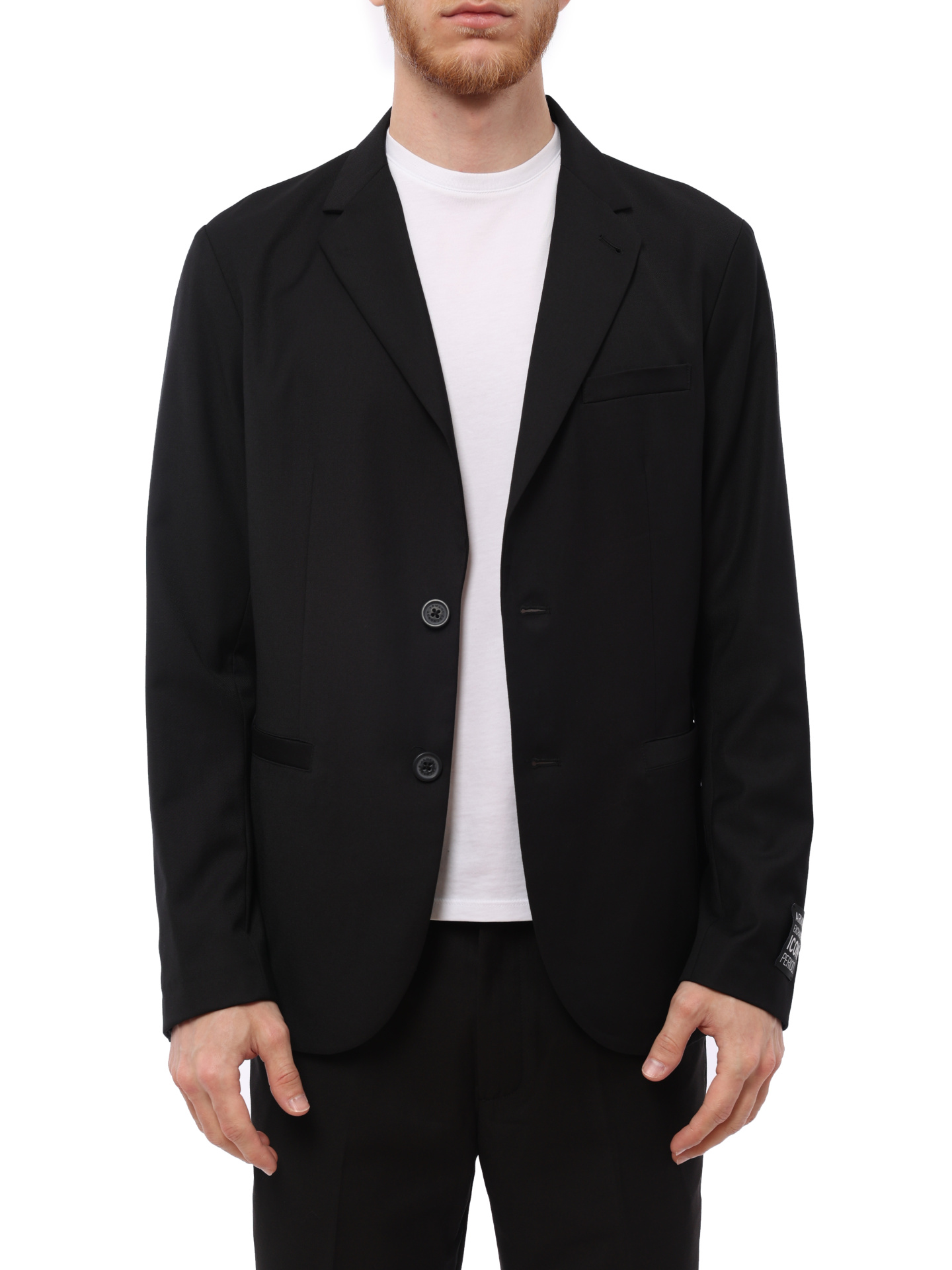 Пиджак Armani Exchange 8NZGP1 ZNPMZ 2240 черный мужской с нашивкой на рукаве — купить в интернет-магазине Verdistore