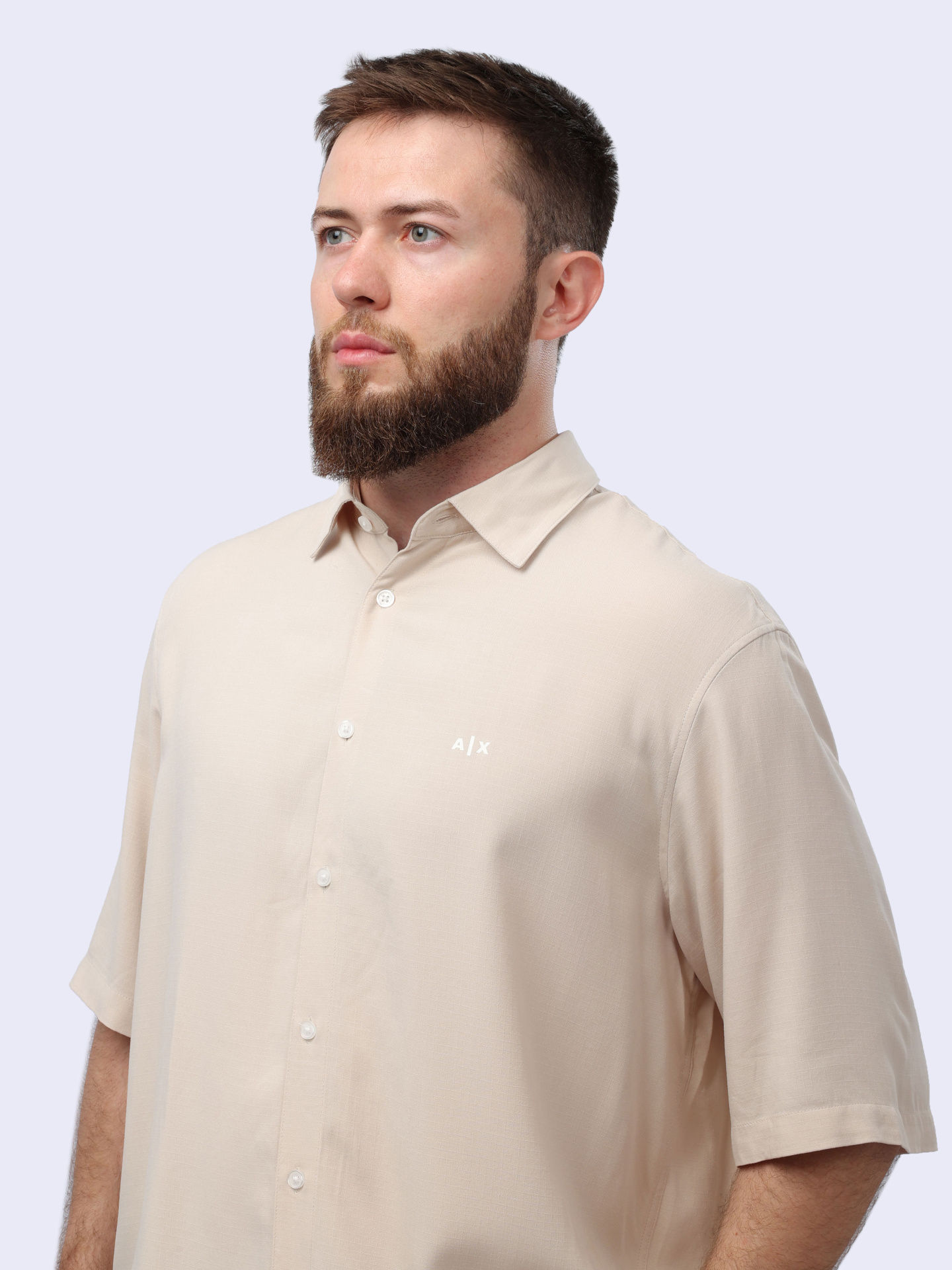 Рубашка Armani Exchange 3DZC01 ZN3UZ 1792 бежевая мужская — купить в интернет-магазине Verdistore