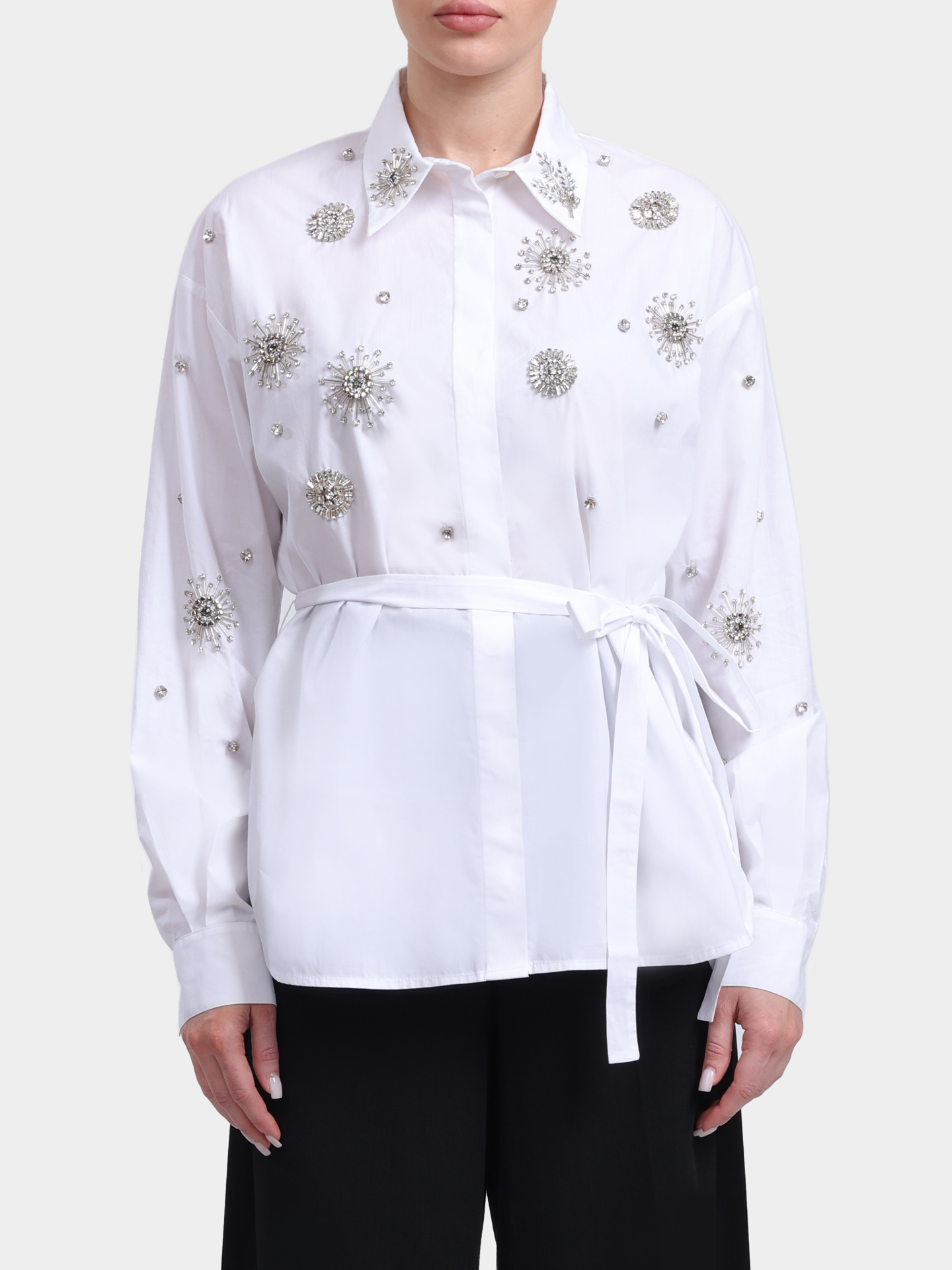 Рубашка Pinko 106225 A31W Z04 хлопковая женская с вышивкой — купить в интернет-магазине Verdistore