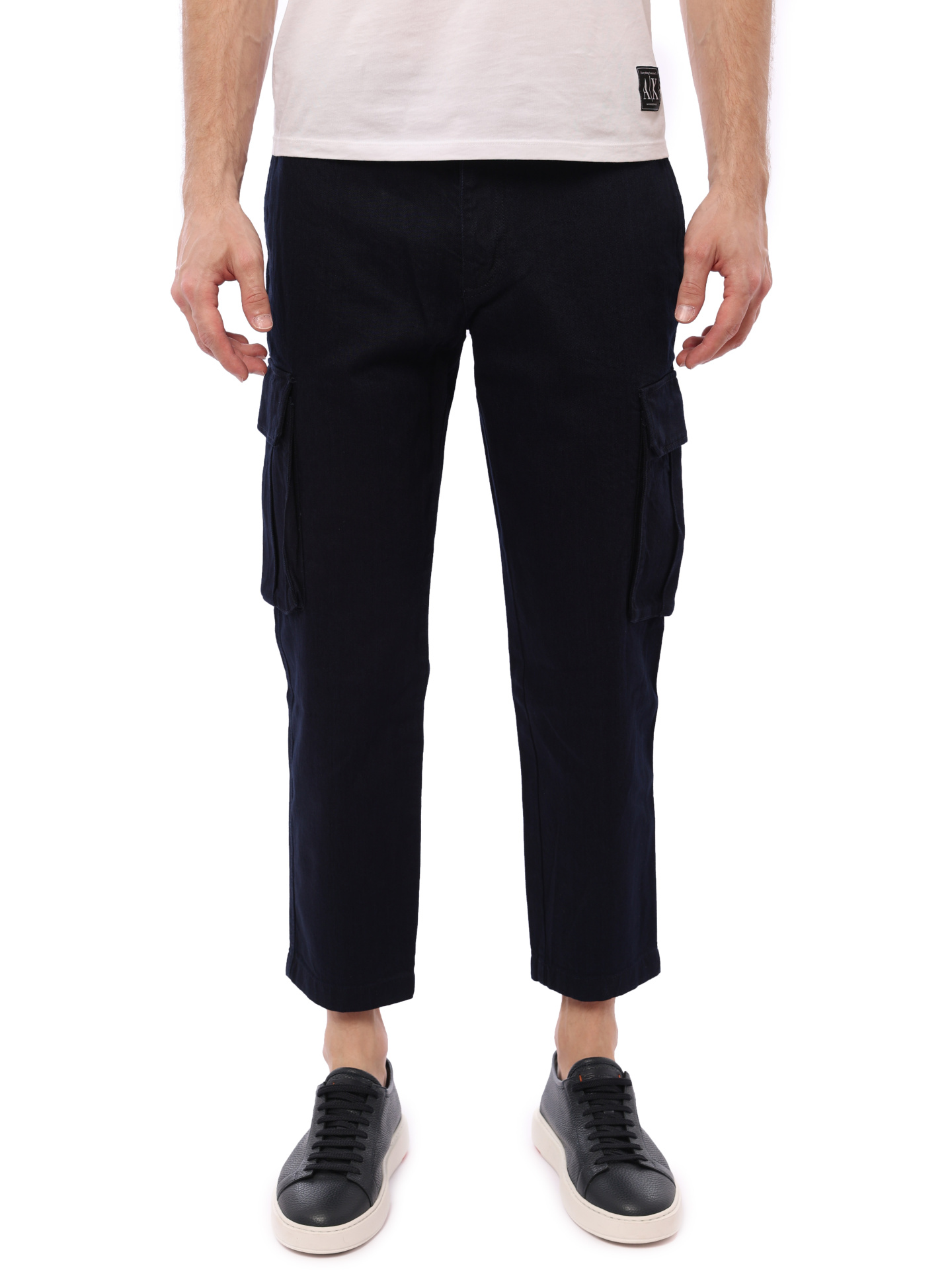 Брюки-карго Armani Exchange 3KZPL6 ZDA8Z 1500 темно-синие мужские из хлопка — купить в интернет-магазине Verdistore