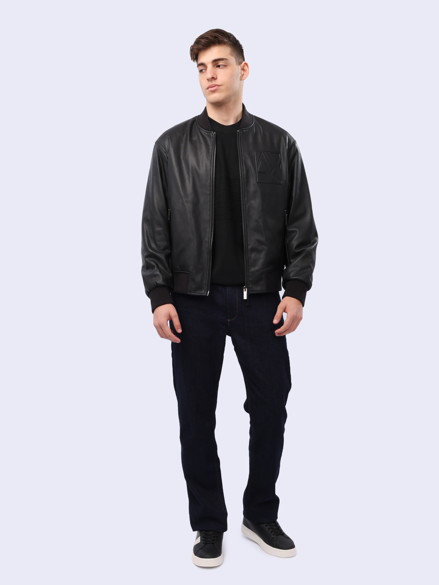 Куртка Armani Exchange 6DZB23 ZE1CZ 1200 черная мужская кожаная — купить в интернет-магазине Verdistore