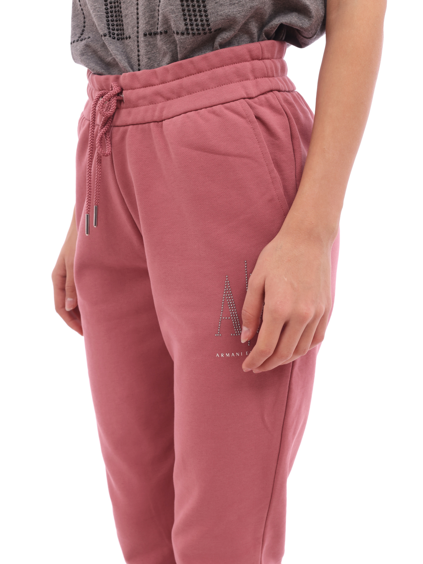 Брюки спортивные Armani Exchange 8NYPDX YJ68Z 1493 розовые женские с манжетами — купить в интернет-магазине Verdistore