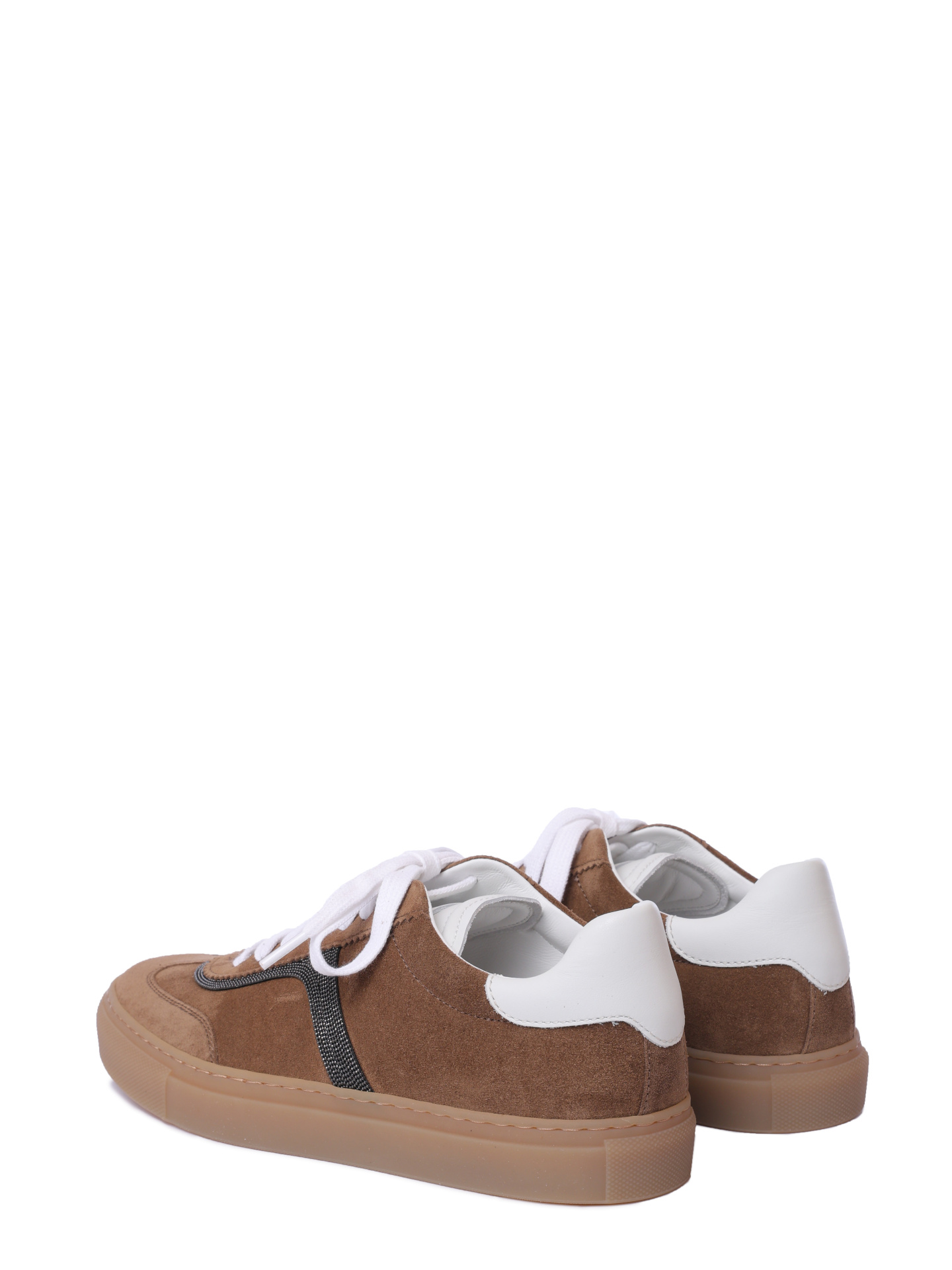 Кеды Brunello Cucinelli MZSFG2908 C7495 коричневые женские из замши — купить в интернет-магазине Verdistore