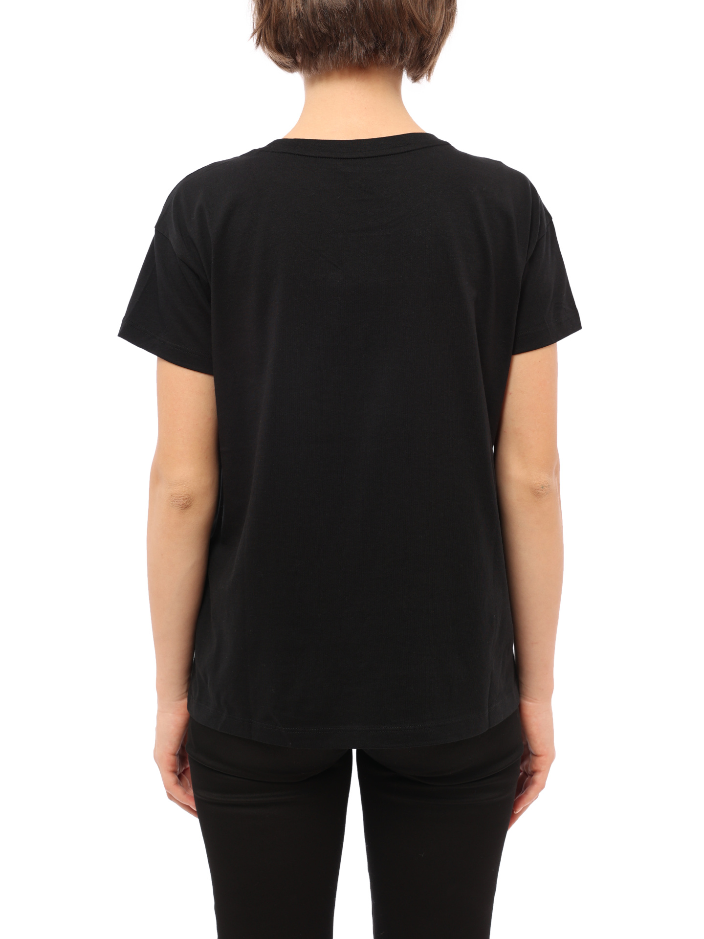 Футболка Armani Exchange 6LYT41 YJ6XZ 1200 черная женская с логотипом — купить в интернет-магазине Verdistore