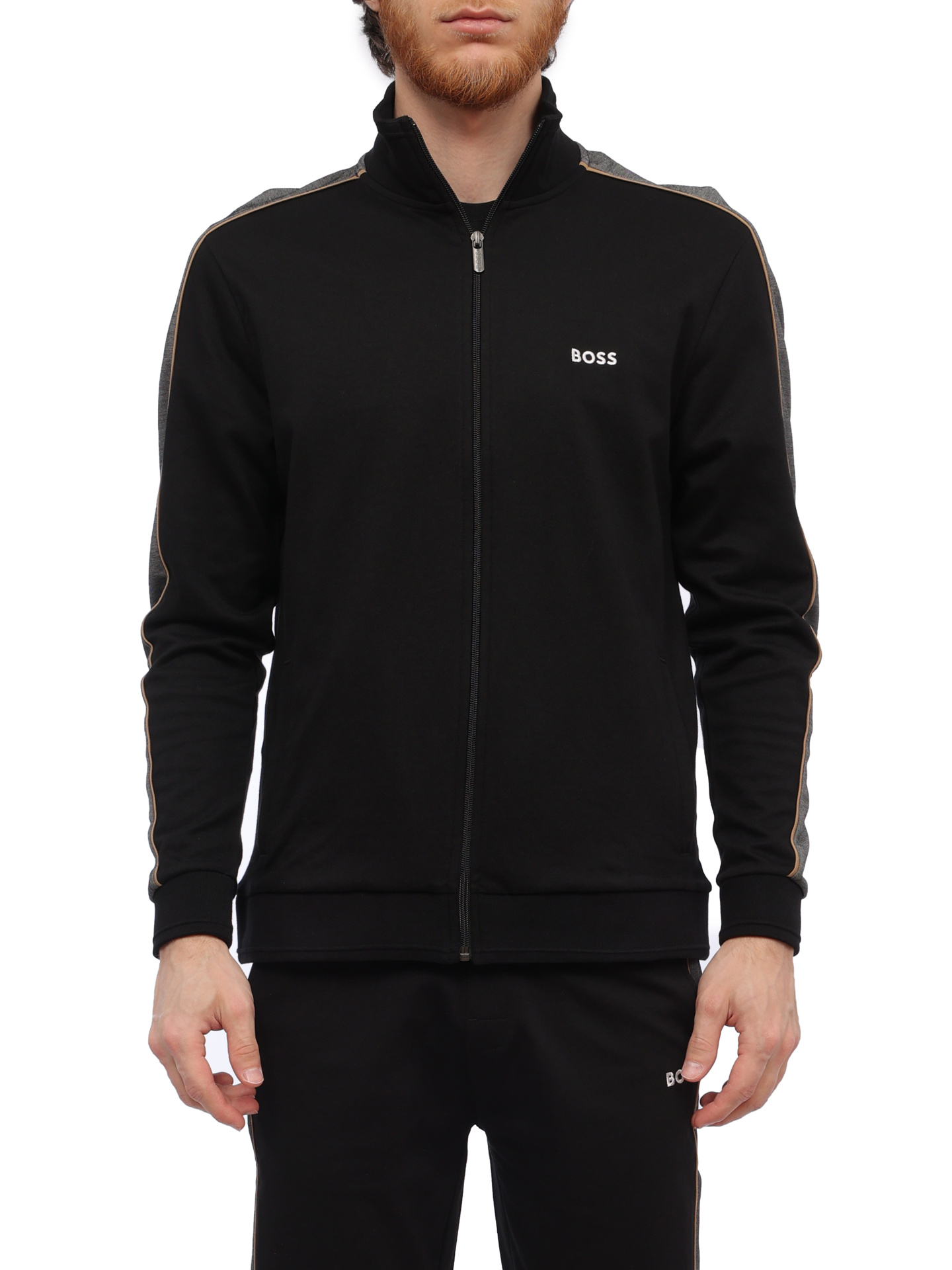 Костюм спортивный Boss 50511040 001 черный мужской с лампасами — купить в интернет-магазине Verdistore